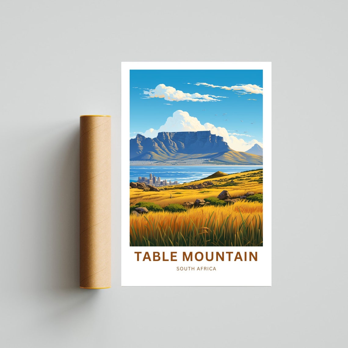 Table Mountain Cape Town Personalized South Africa Travel Poster - Image 4