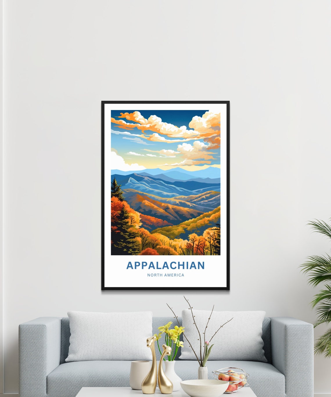 Appalachian Mountains Fall Foliage Blue Ridge Sunset Vista Poster - Image 3