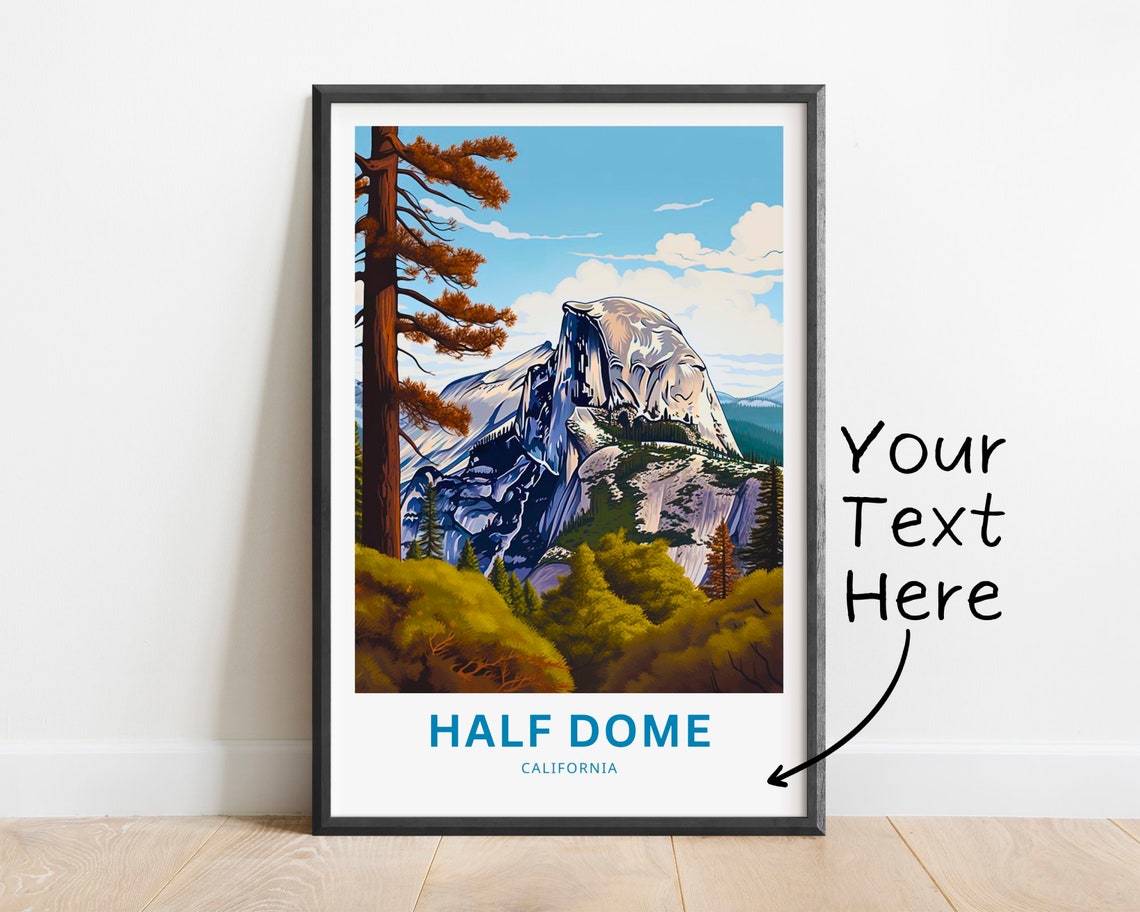 Half Dome California Personalized Yosemite Granite Travel Poster