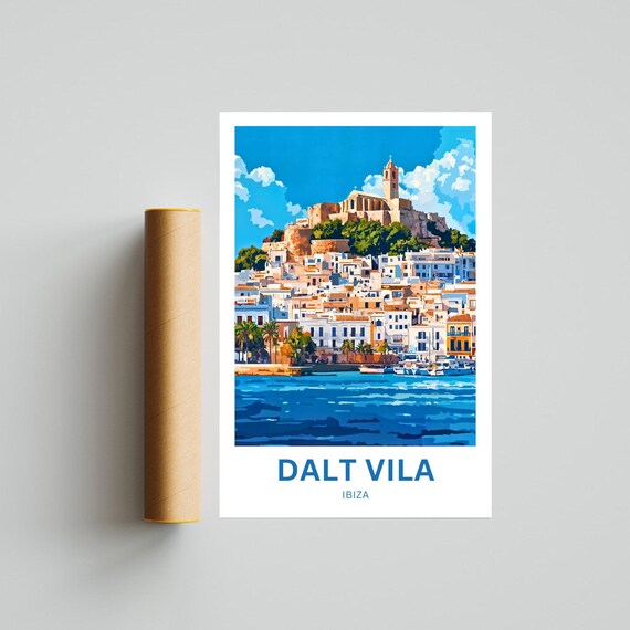 Dalt Vila Travel Poster, Ibiza Wall Art