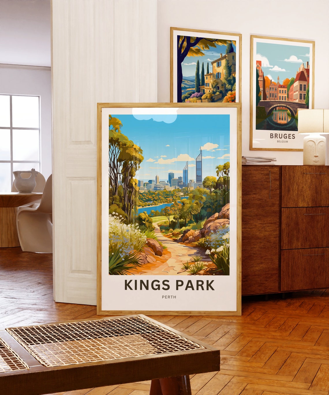 Personalized Kings Park Perth Wildflower Skyline Travel Poster - Image 5