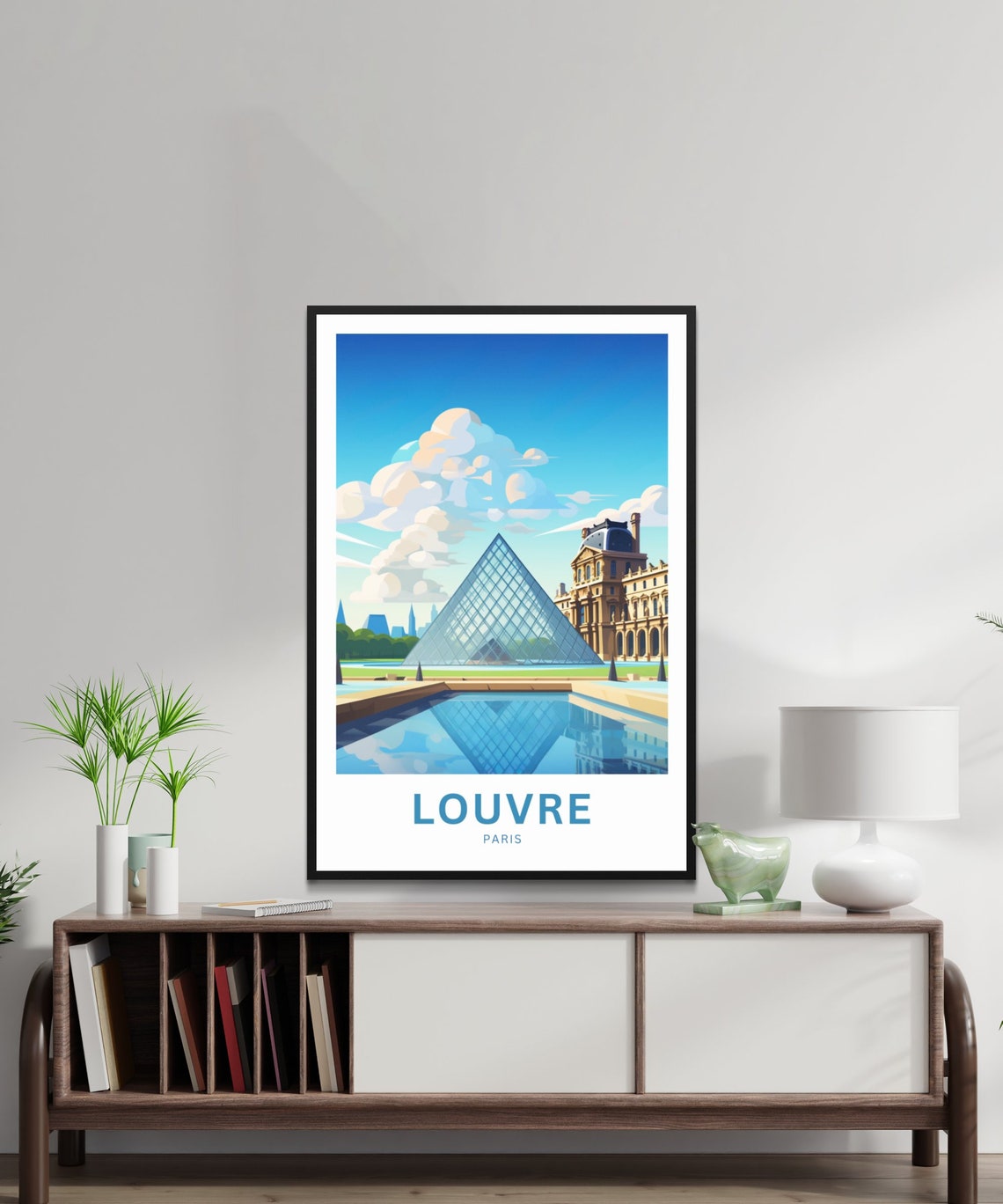 Personalized Louvre Paris Enchanting Glass Pyramid View Poster - Image 2