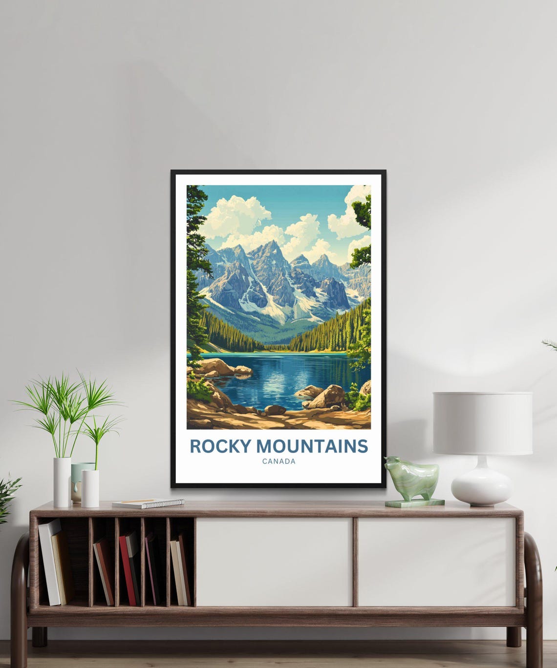 Rocky Mountains Canada Alpine Lake Peak View Vintage Travel Poster - Image 4