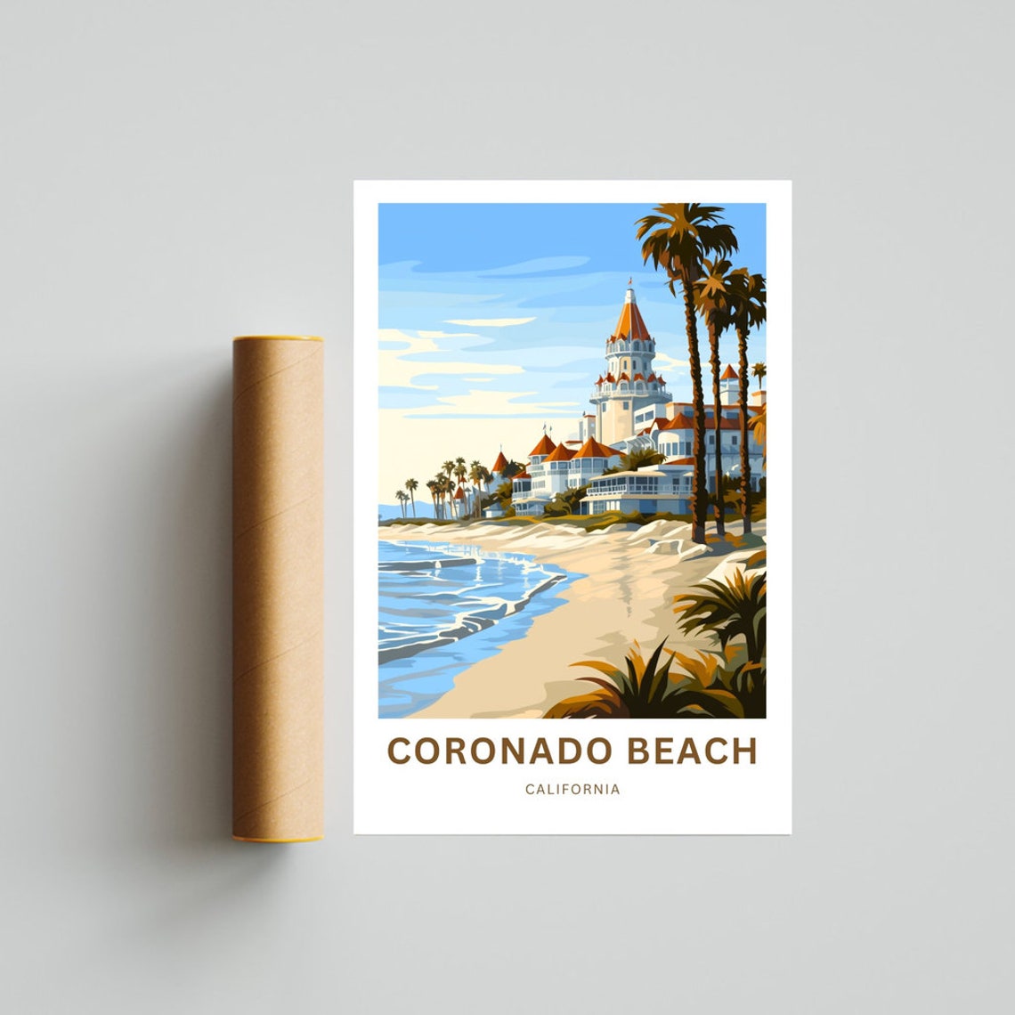 Personalized Coronado Beach California Resort Custom Travel Poster - Image 4