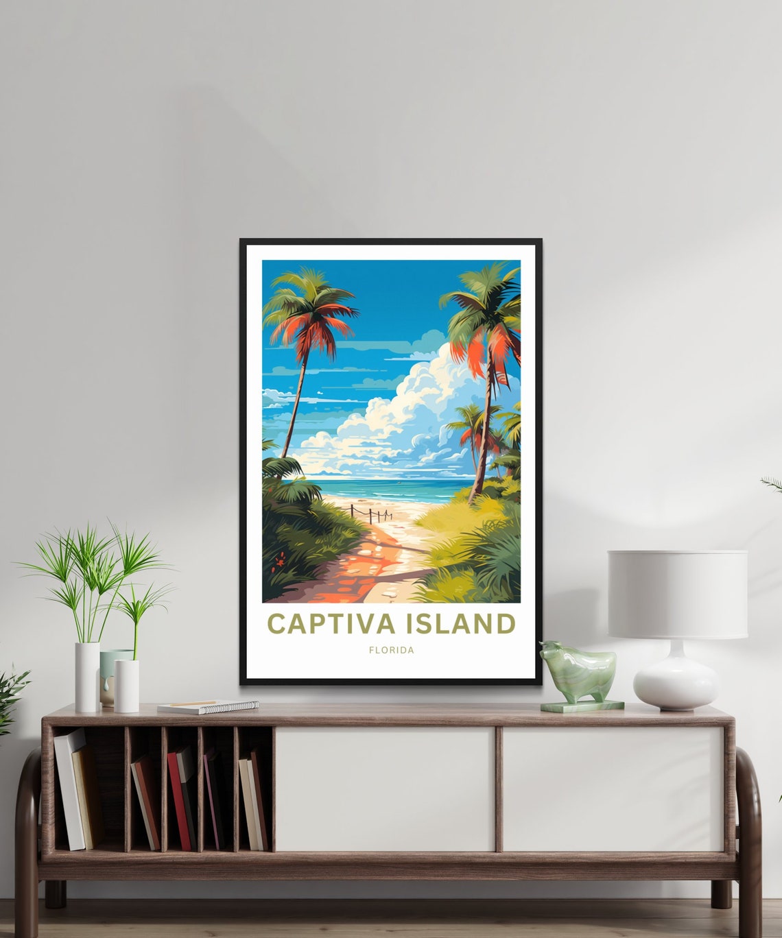 Captiva Island Florida Sandy Beach Path Palms View Travel Poster - Image 2