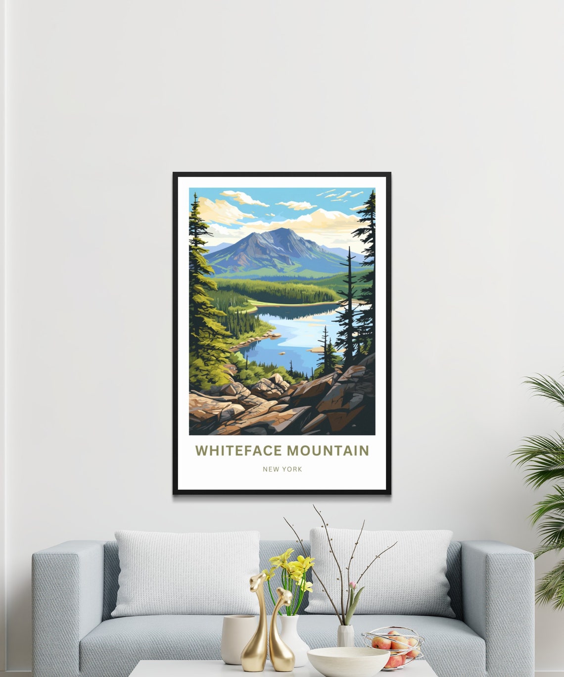 Personalized Whiteface Mountain NY Alpine Summit Lake Poster - Image 3