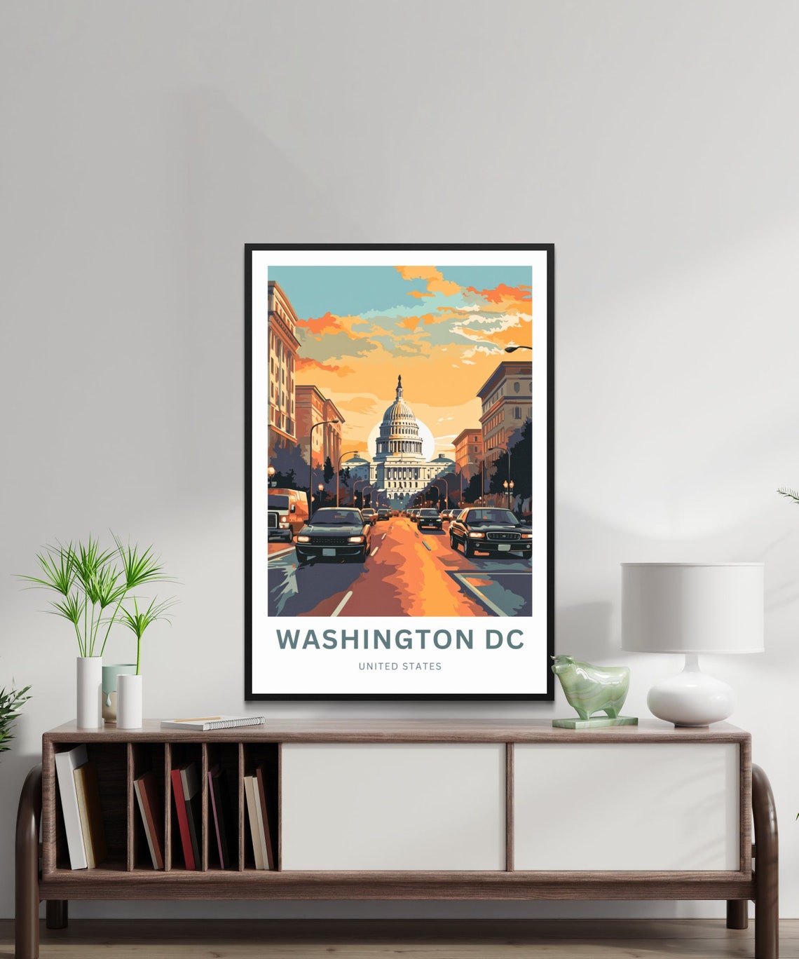 Personalized Washington DC Capitol Street Sunset Travel Poster - Image 2