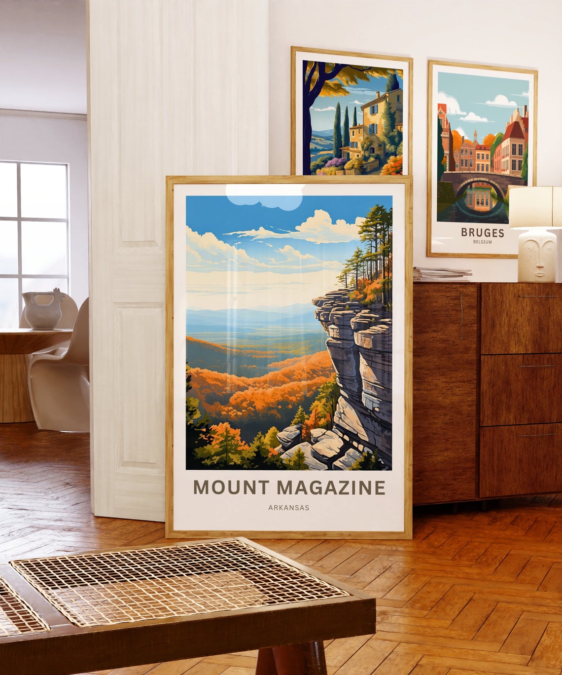 Mount Magazine Arkansas Scenic Autumn Cliffs Fall Valley Travel Poster - Image 5