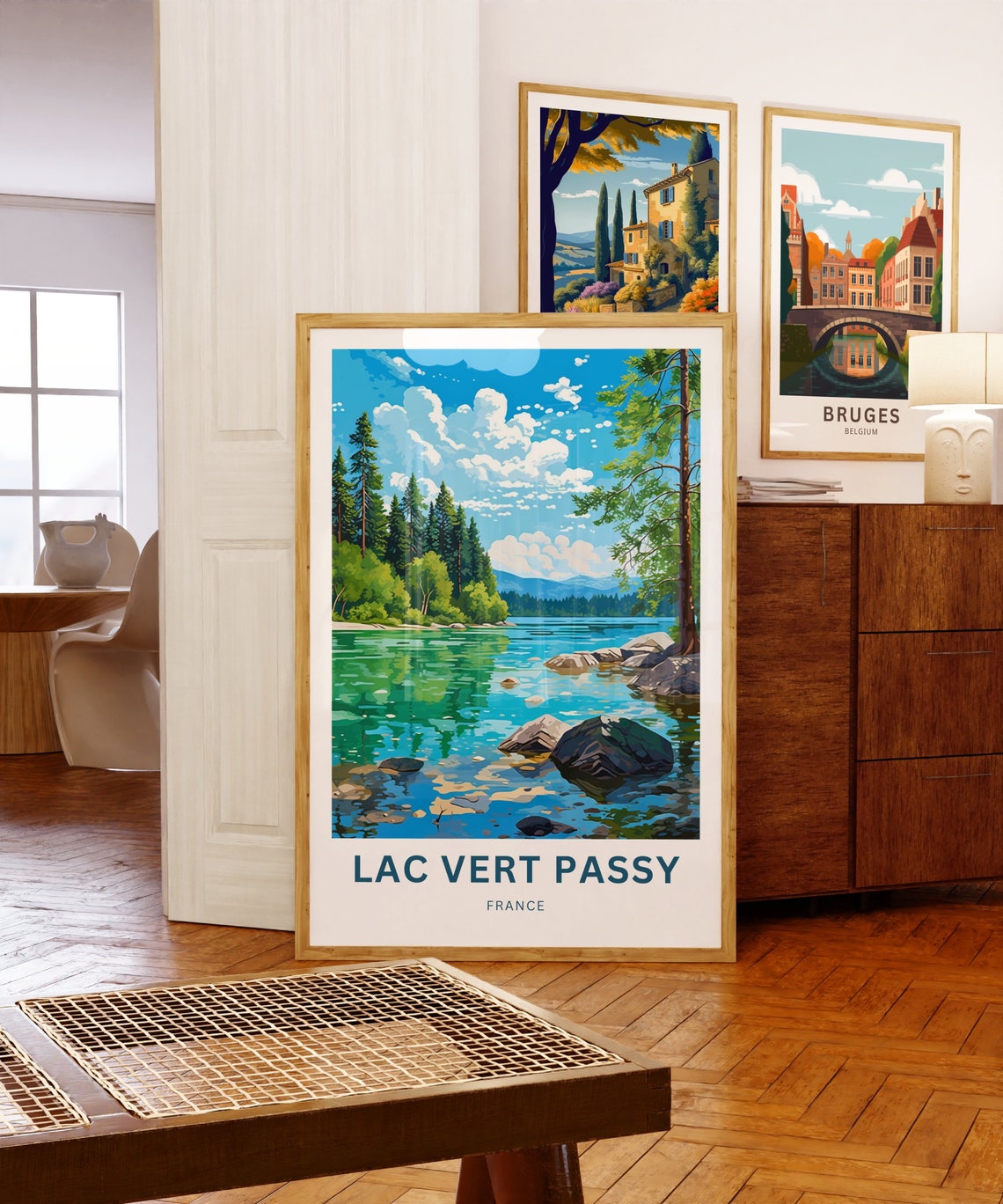 Lac Vert Passy Personalized Turquoise Lake Pine Scene Custom Poster - Image 5