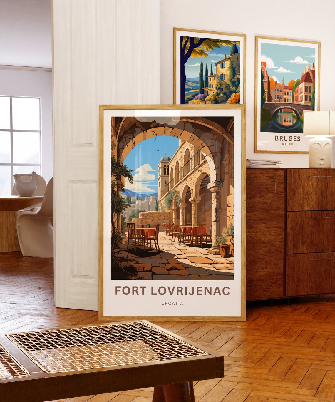 Fort Lovrijenac Croatia Stone Arch Courtyard Vintage Travel Poster - Image 5