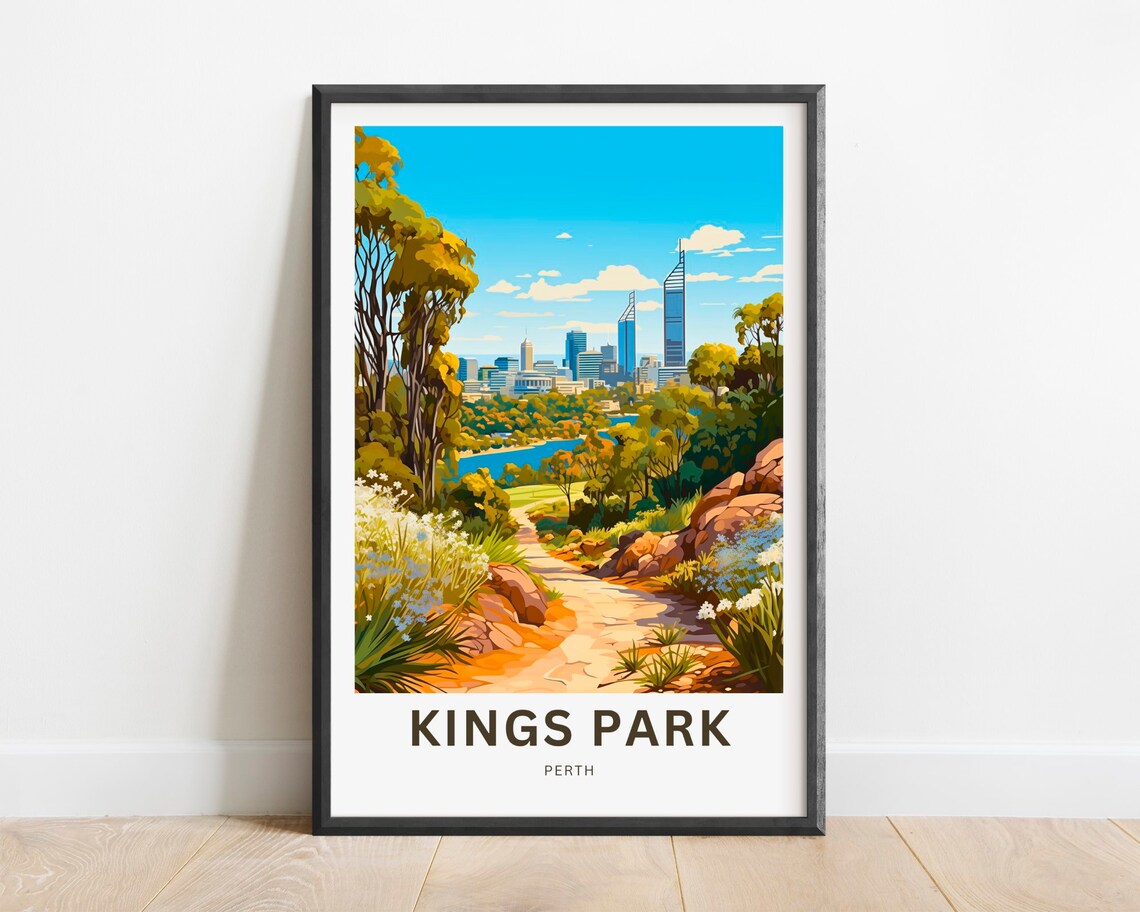 Kings Park Perth Travel Poster, Australia Wall Art