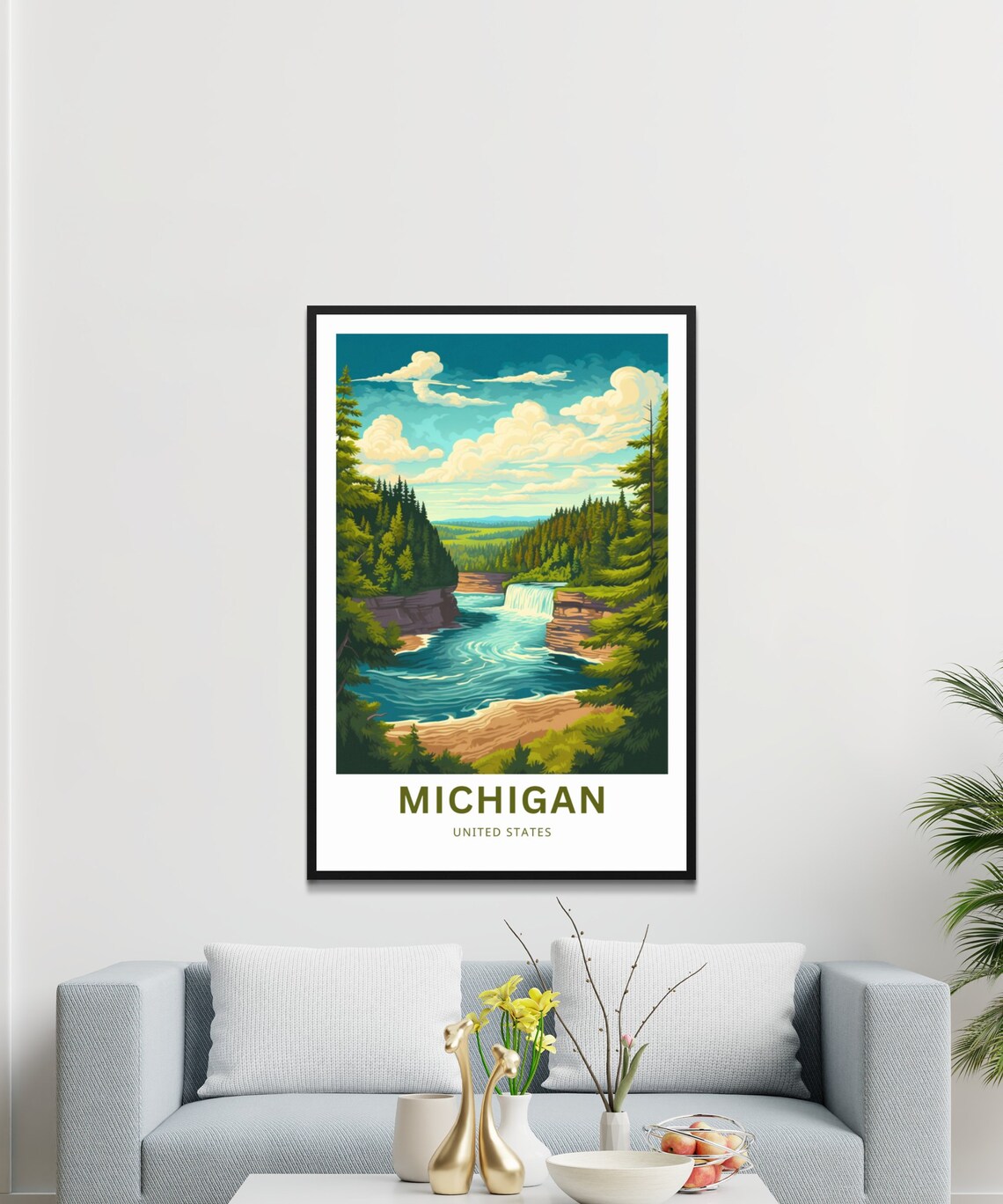 Michigan Travel Poster, United States Travel Poster - Image 3