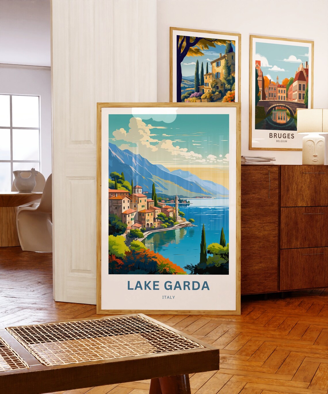 Personalized Lake Garda Italy Lakeside Village Custom Travel Poster - Image 5