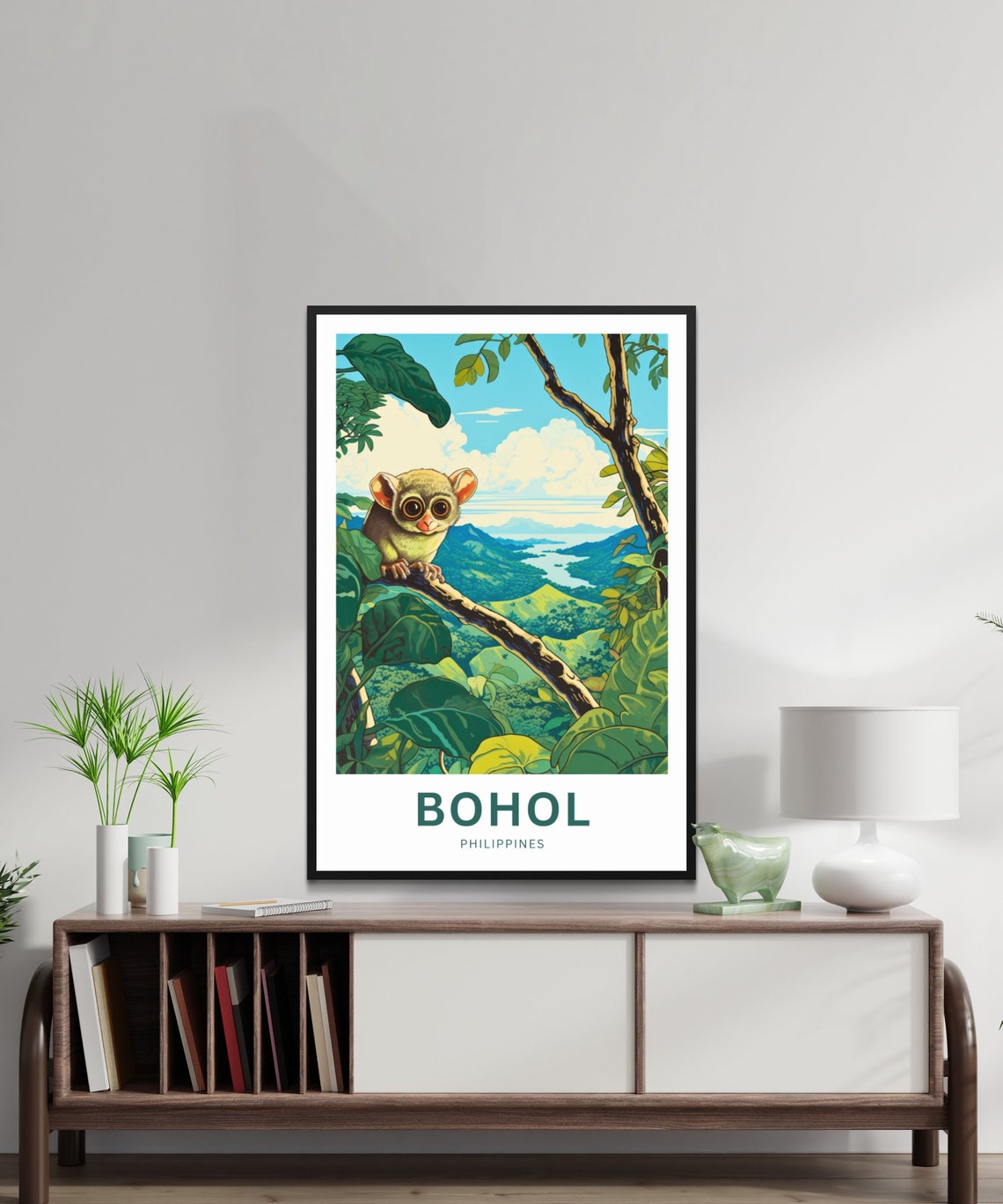 Bohol Philippines Tarsier River Valley Rolling Hills View Poster - Image 2
