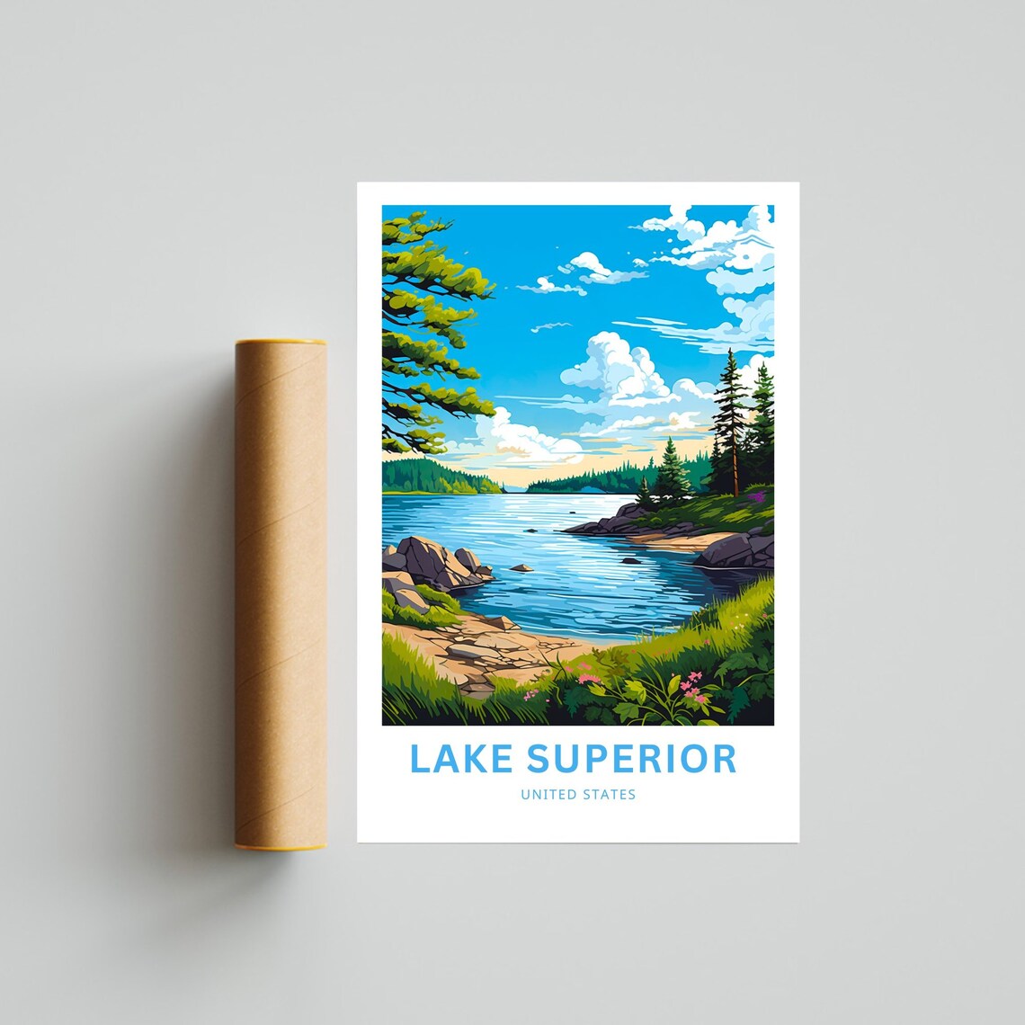 Lake Superior Travel Poster, United States Wall Art - Image 4