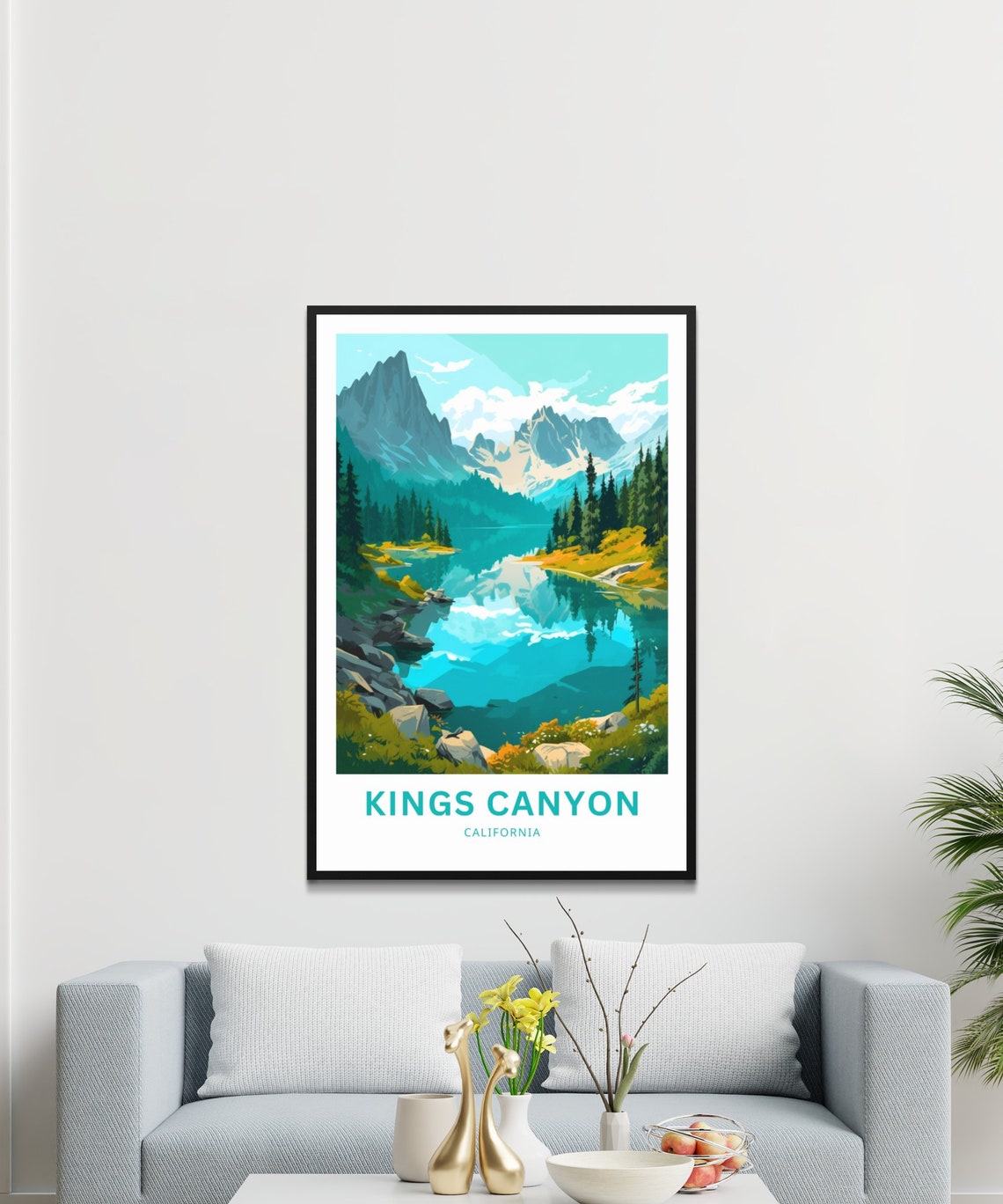 Kings Canyon California Alpine Lake Mountain Reflection Travel Poster - Image 3