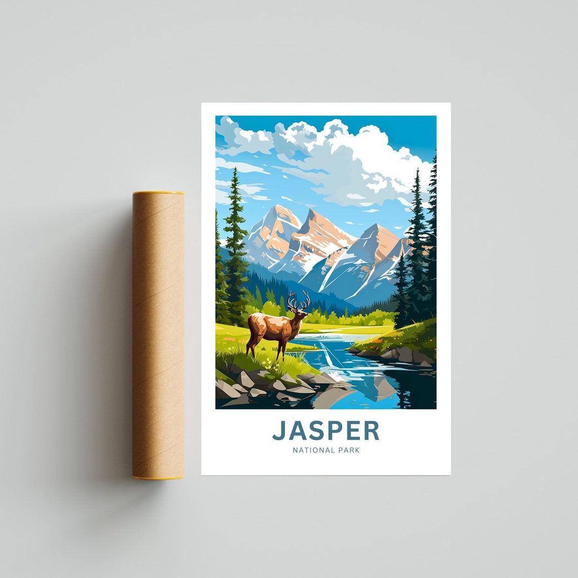Jasper National Park Canada Elk River Personalized Poster Art - Image 4