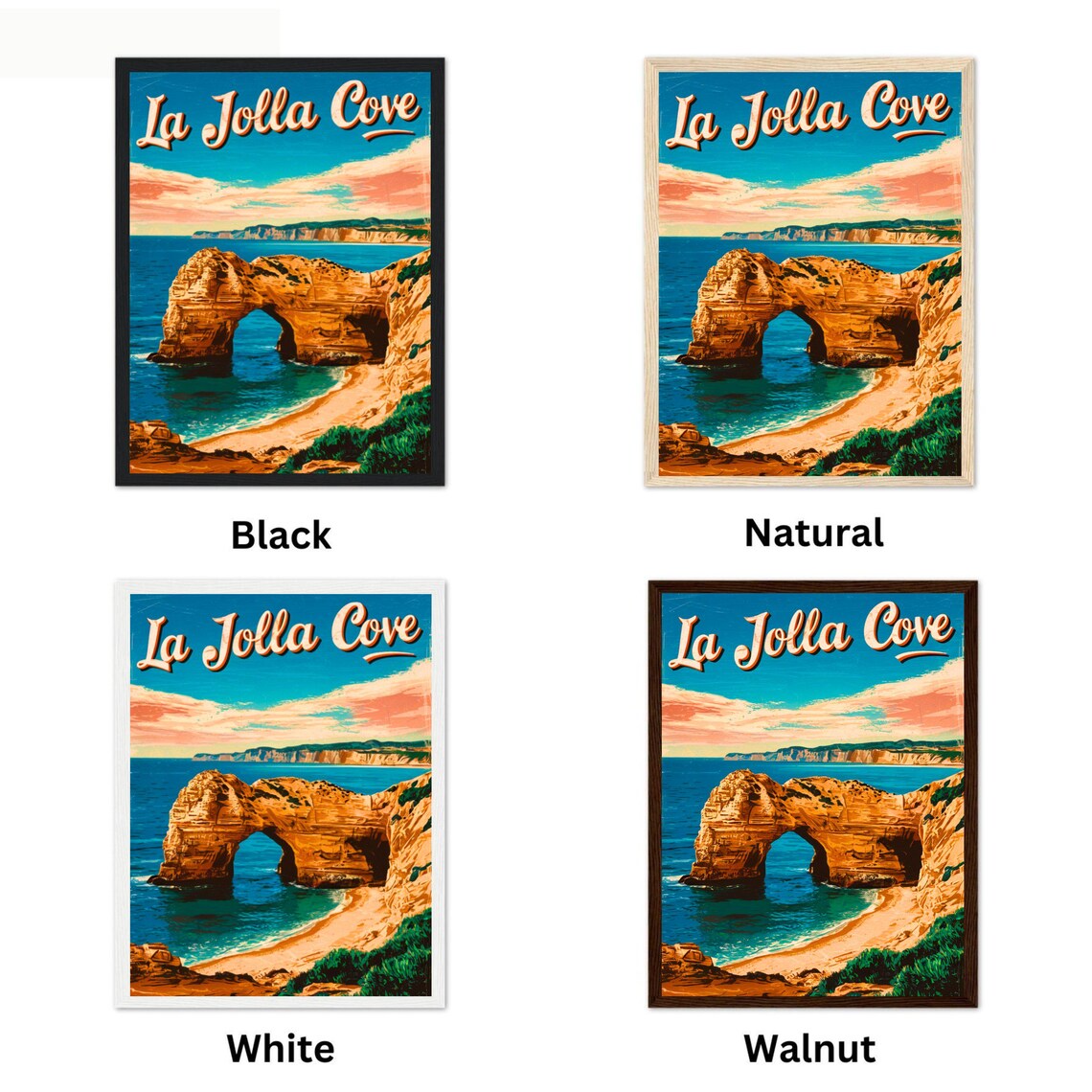 La Jolla Cove California Sea Arch Rock Formation Ocean Travel Poster - Image 4