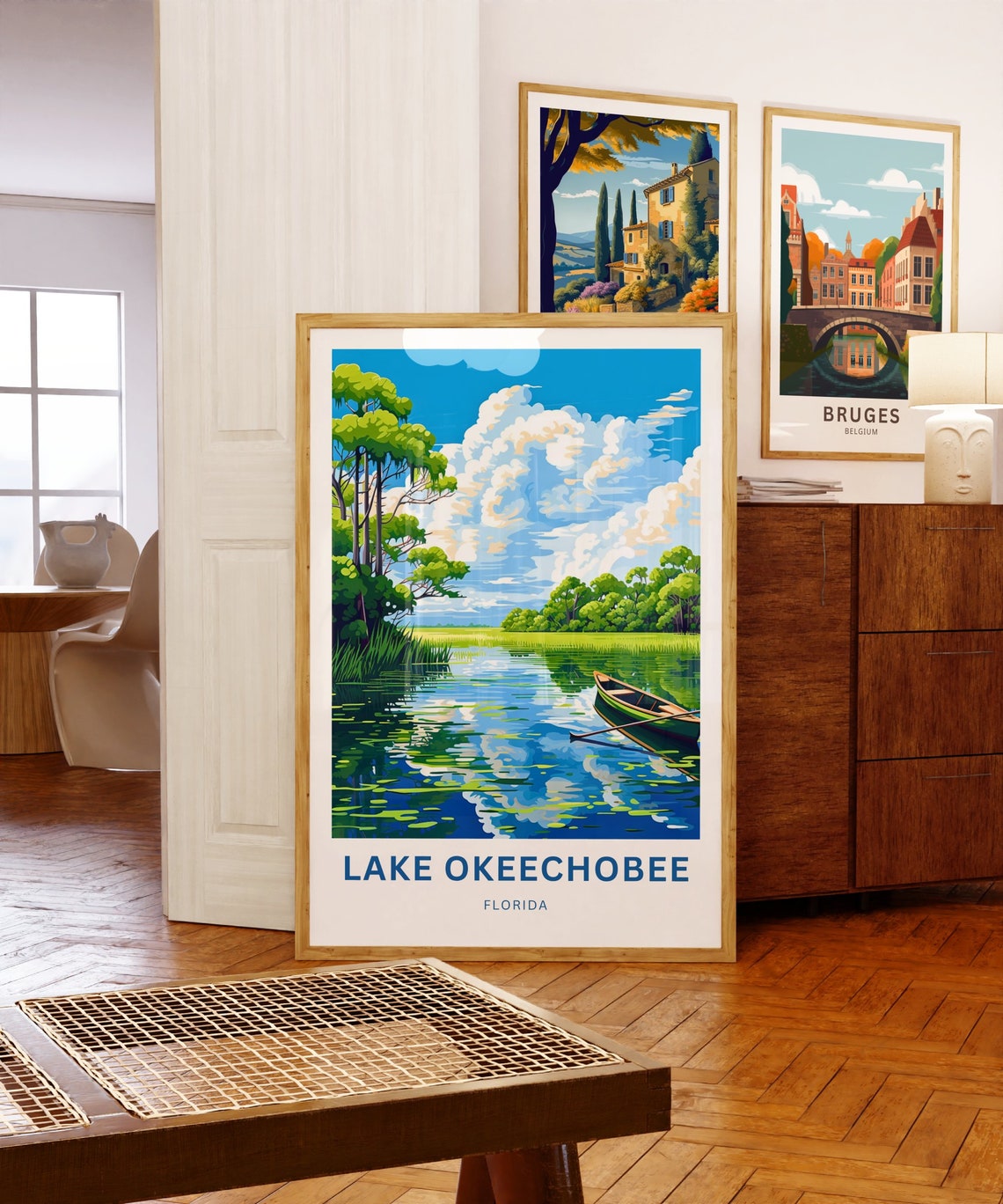 Lake Okeechobee Florida Personalized Canoe Everglades Wetlands Poster - Image 5
