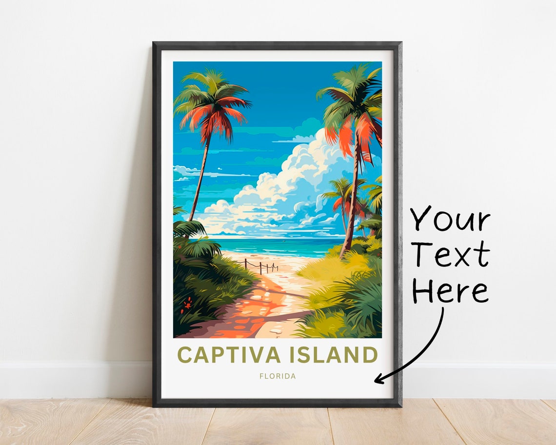 Captiva Island Florida Sandy Beach Path Palms View Travel Poster
