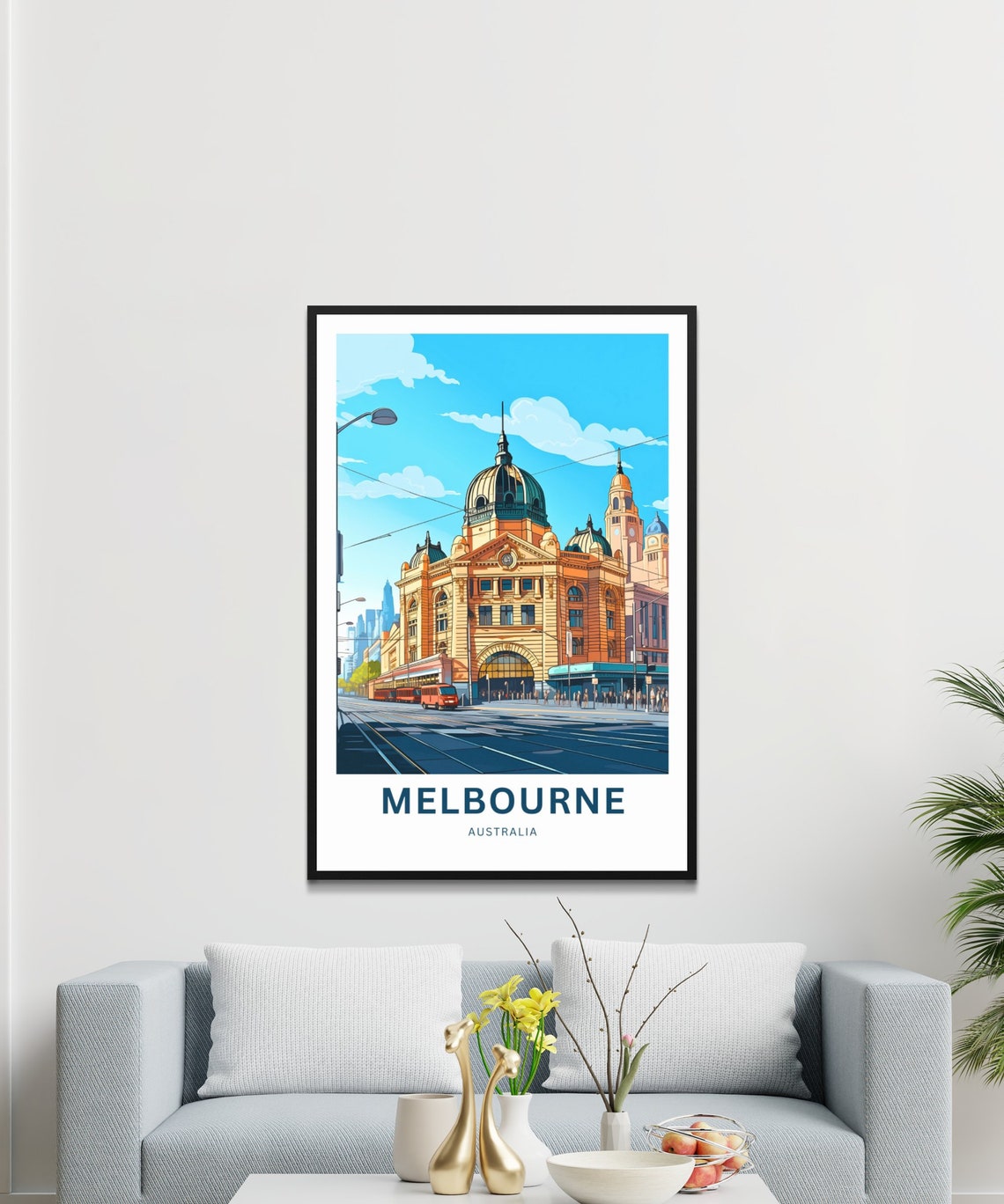 Melbourne Australia Corner Station Customizable Tram Travel Poster - Image 3