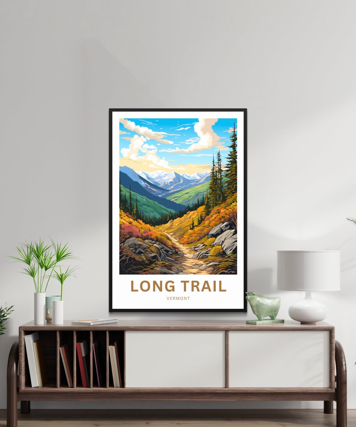 Long Trail Vermont Scenic Fall Foliage Mountain Path Art Poster - Image 2