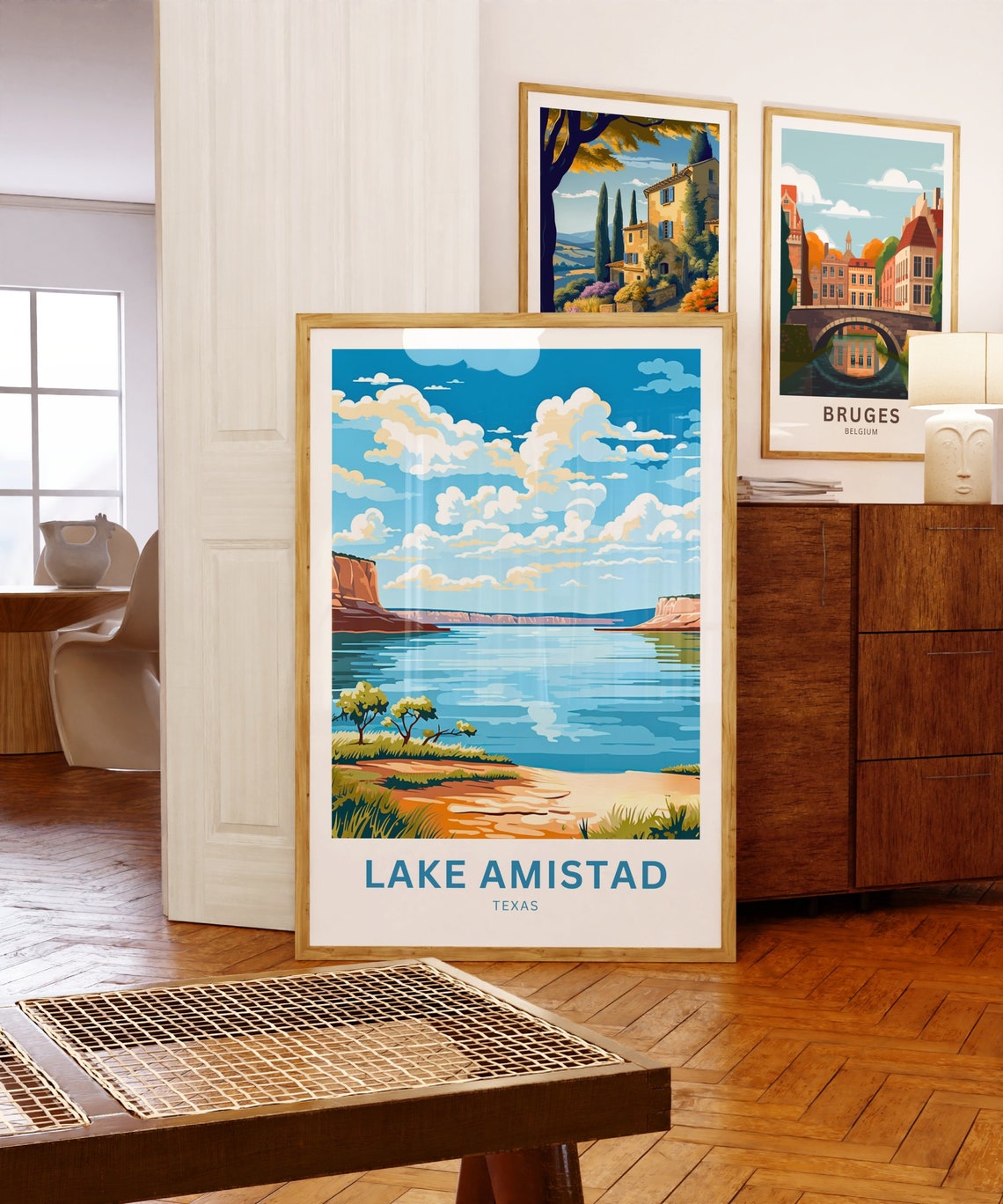 Lake Amistad Texas Red Canyon Cliffs Wide Water Vista Poster - Image 5