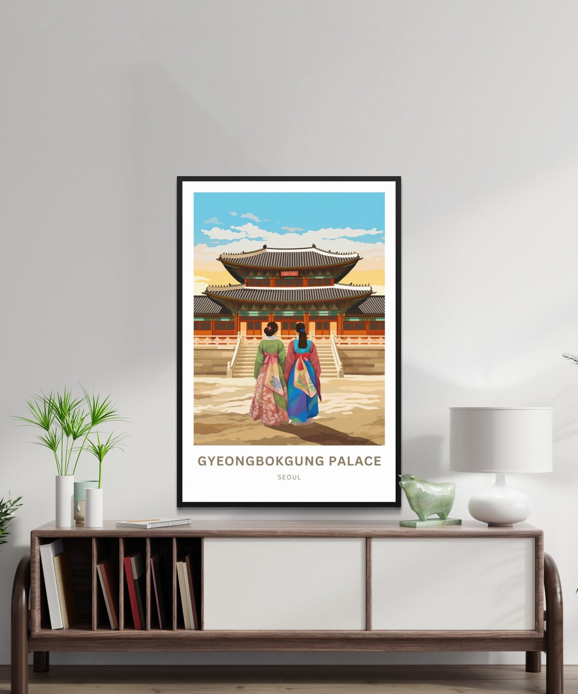Gyeongbokgung Palace Seoul Custom Name Korean Heritage Travel Poster - Image 2