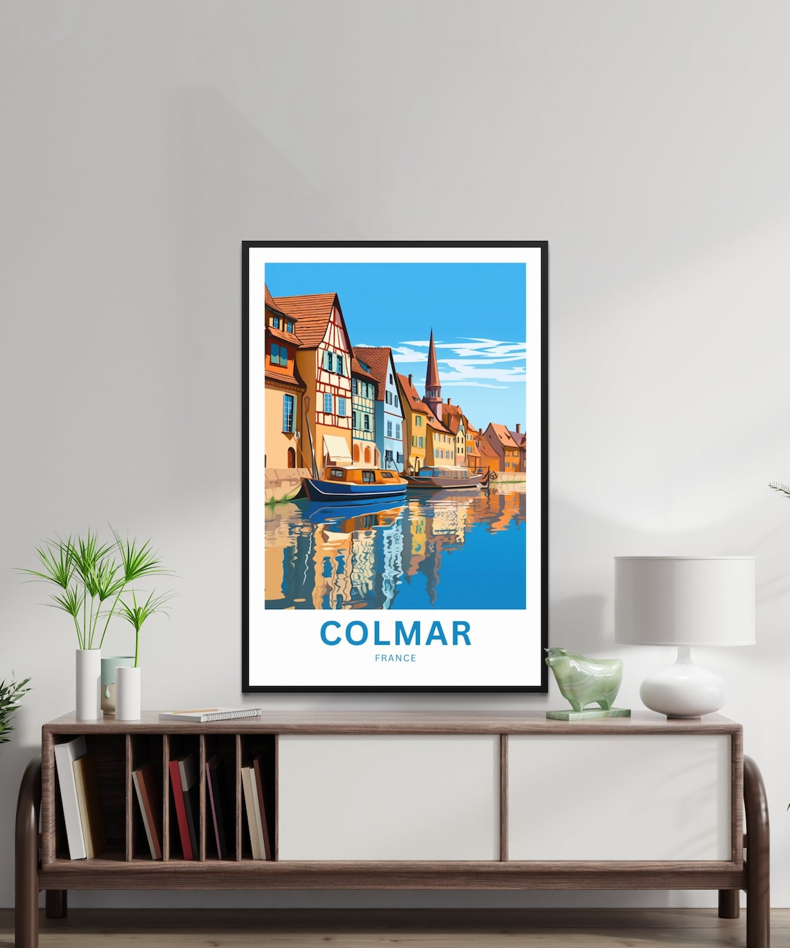 Colmar France Little Venice Quay Colorful Houses Reflection Poster - Image 2