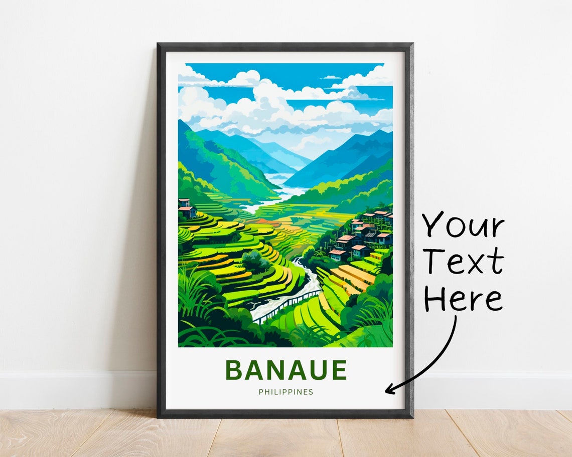 Banaue Rice Terraces Philippines Village Valley Personalized Poster