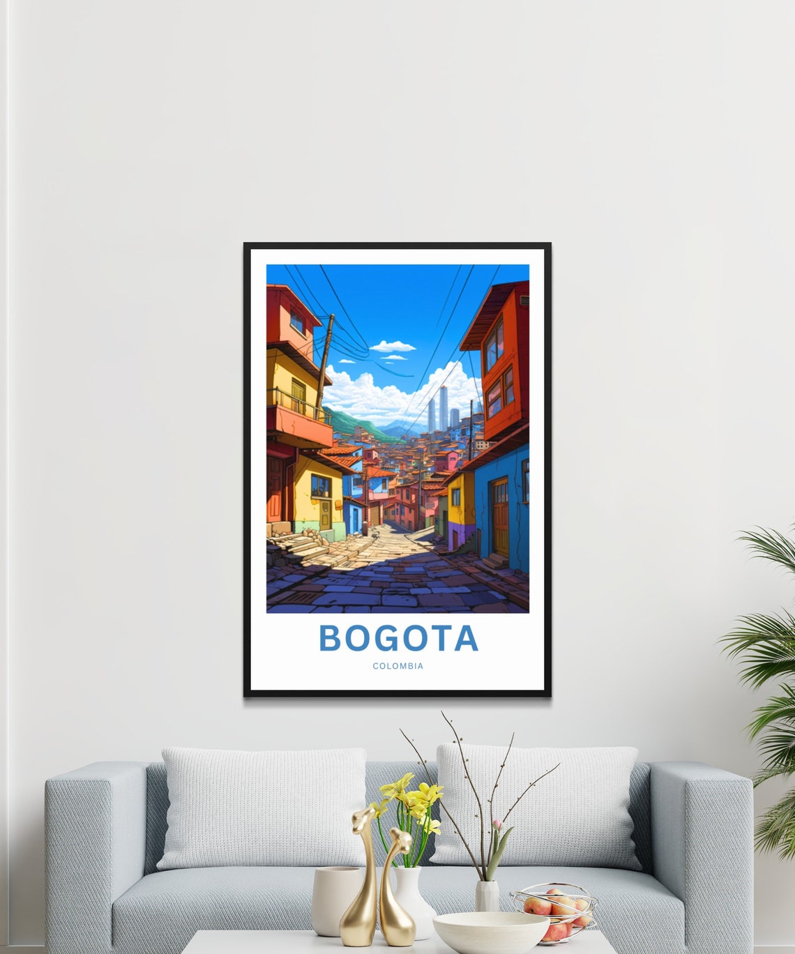 Personalized Bogota Travel Print Bogota Poster Colombia Wall Art Framed Present Gift Colombia Present - Image 3