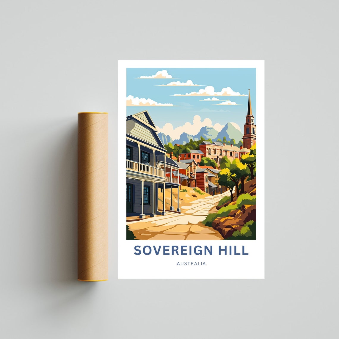 Sovereign Hill Australia Gold Rush Town Custom Travel Poster - Image 4