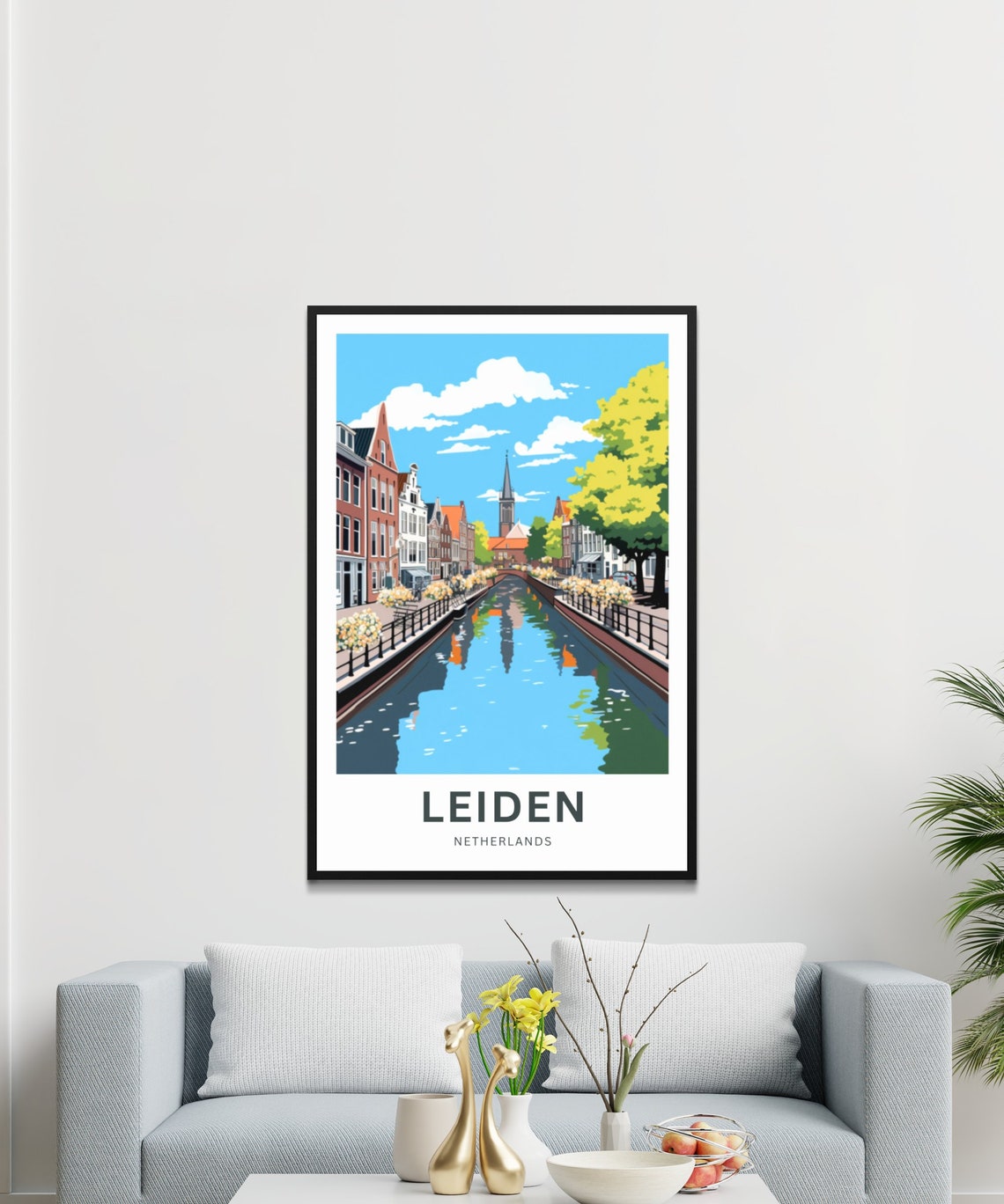 Leiden Netherlands Personalized Dutch Canal Scene Custom Poster - Image 3