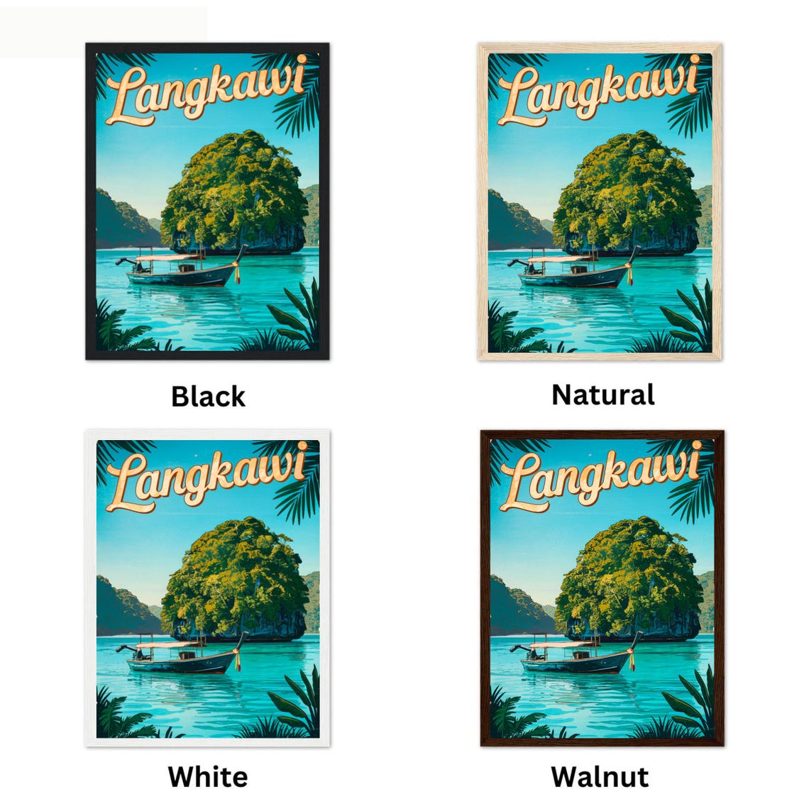 Langkawi Malaysia Island Beach Vintage Poster Turquoise Water Art - Image 4