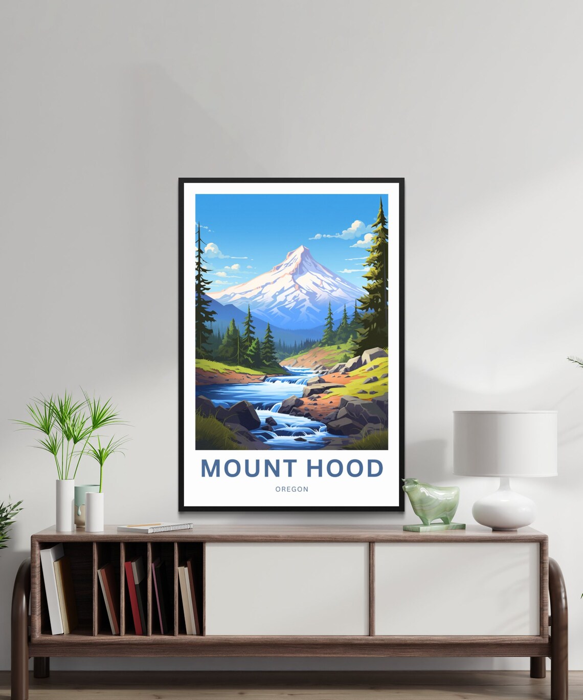 Mount Hood Travel Poster, Oregon Landscape Art Print - Image 2