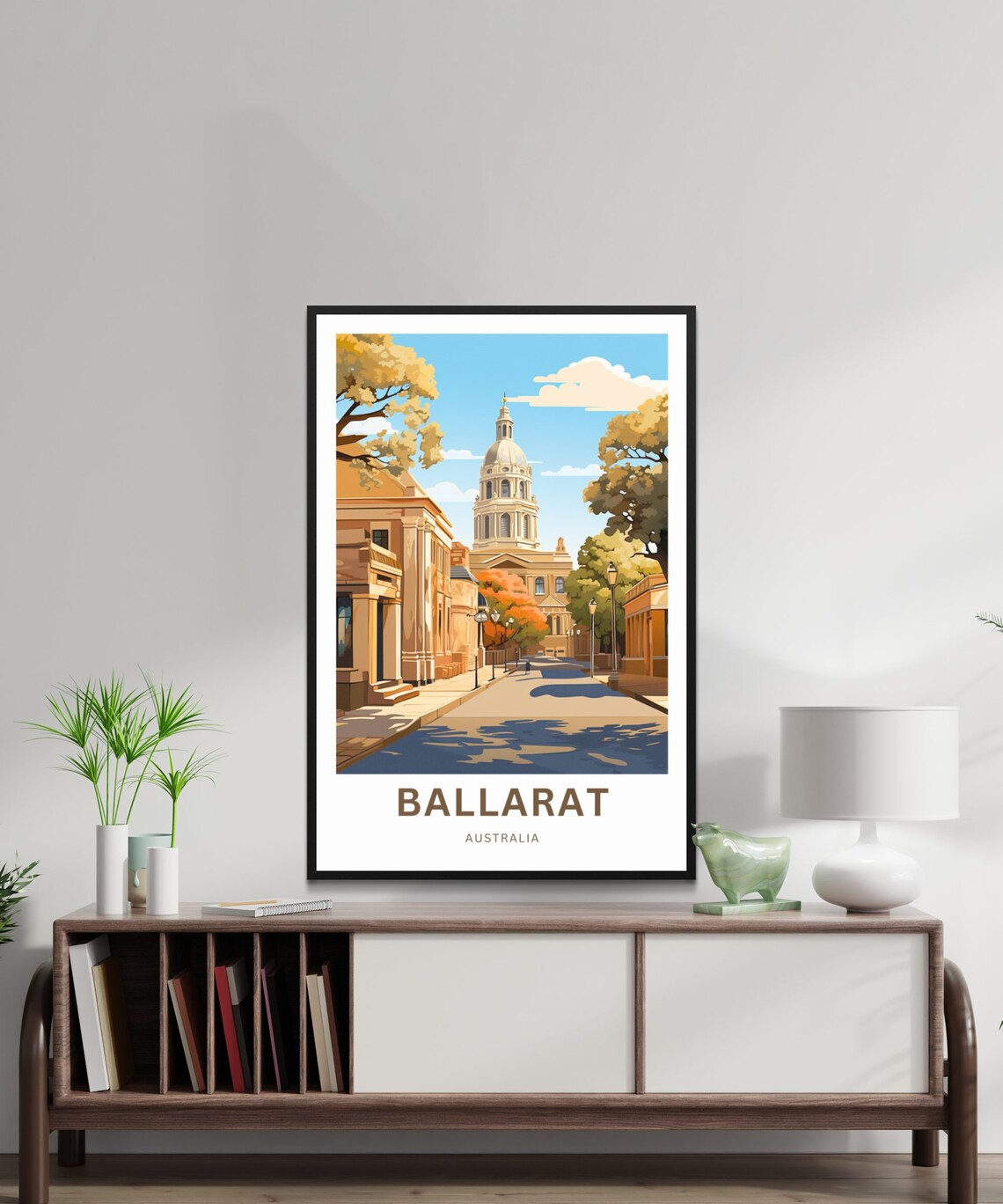 Ballarat Australia Golden Street Scene Dome Tower Custom Poster - Image 2