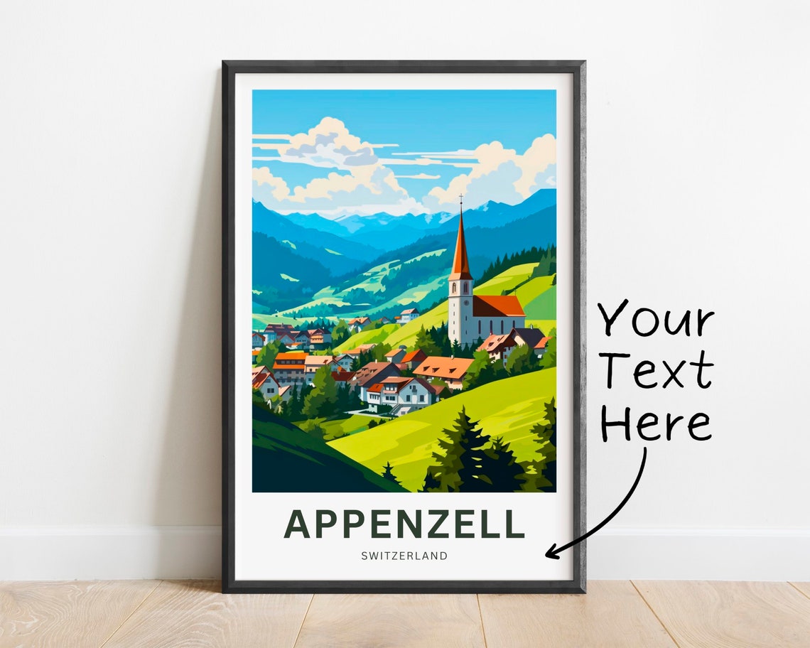 Personalized Appenzell Switzerland Alpine Village Church Valley Poster