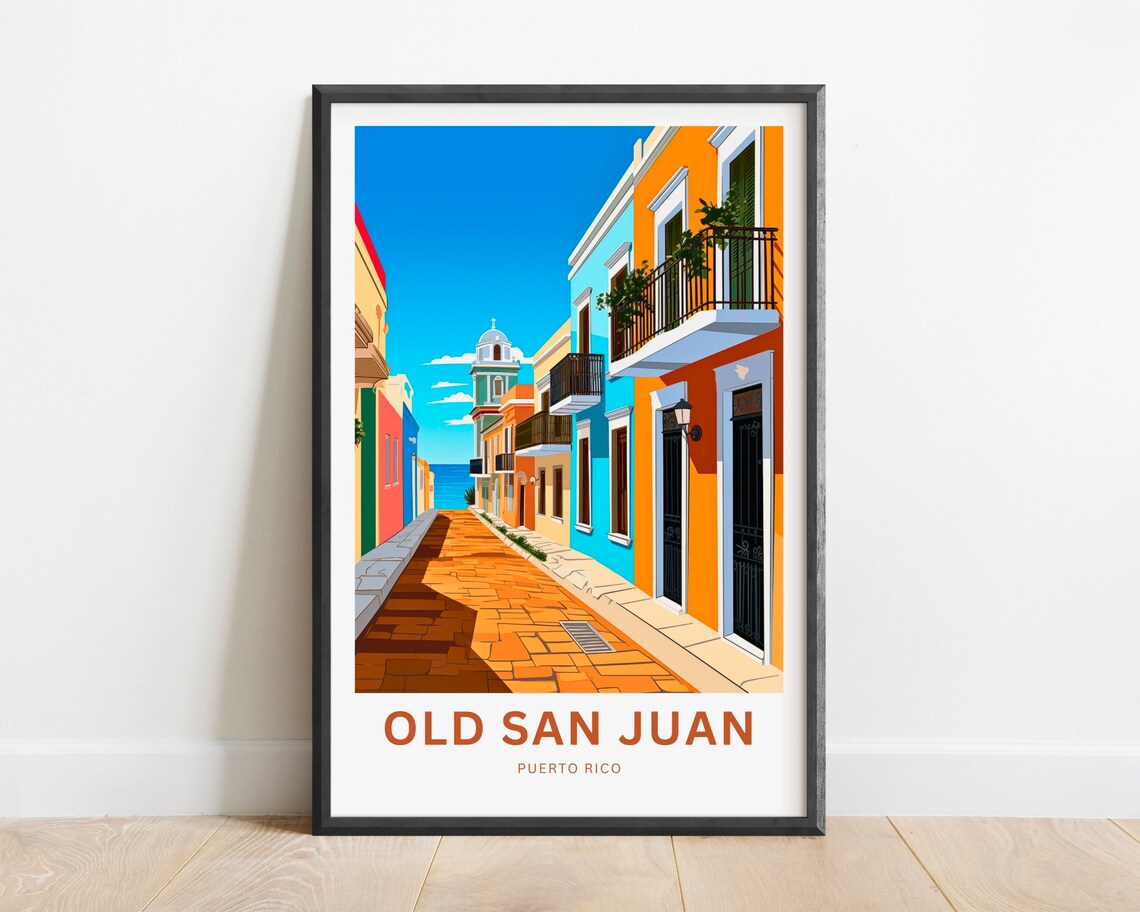 Old San Juan Travel Poster, Puerto Rico Wall Art