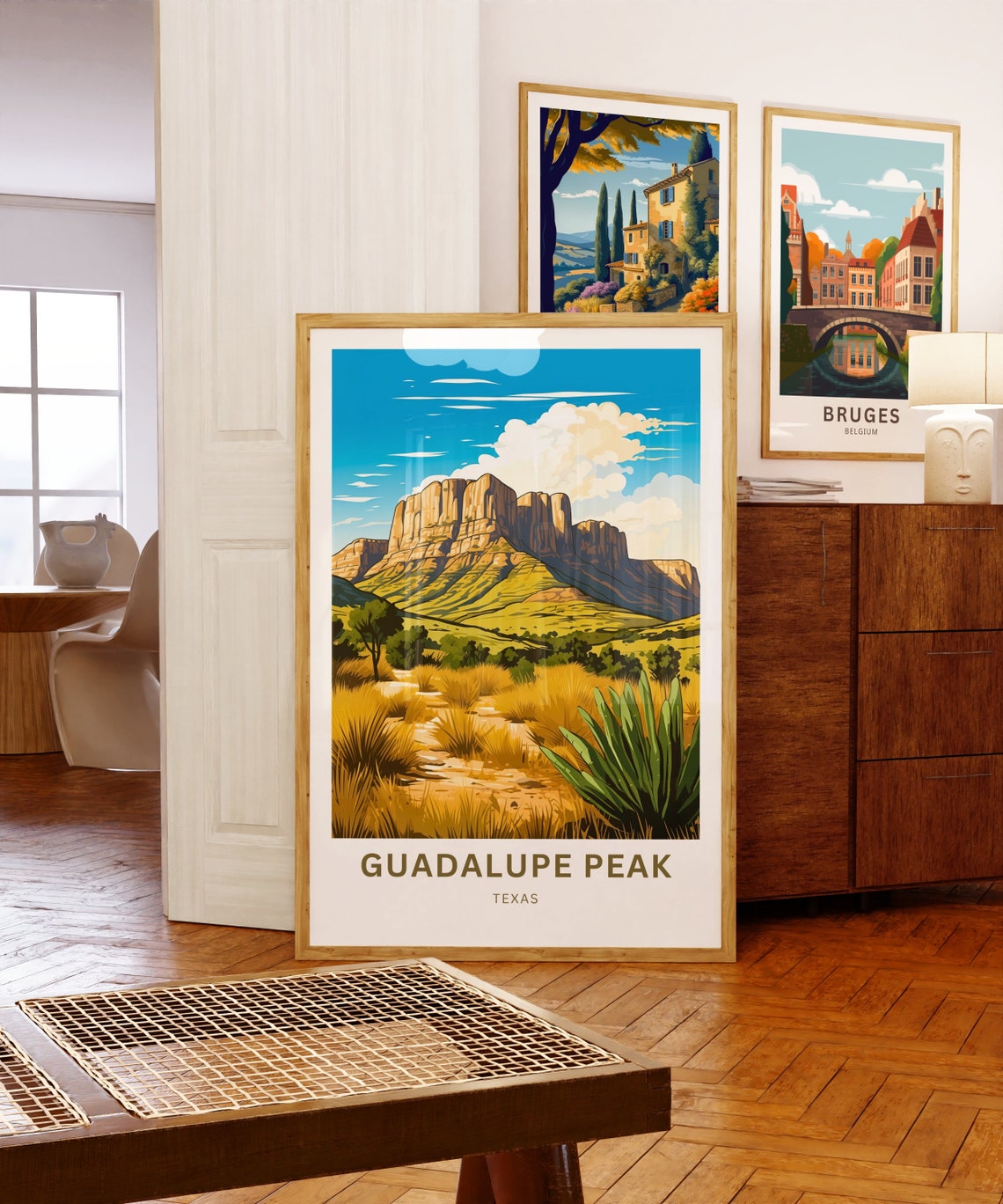 Guadalupe Peak Texas Green Foothills Agave Desert Travel Poster - Image 5