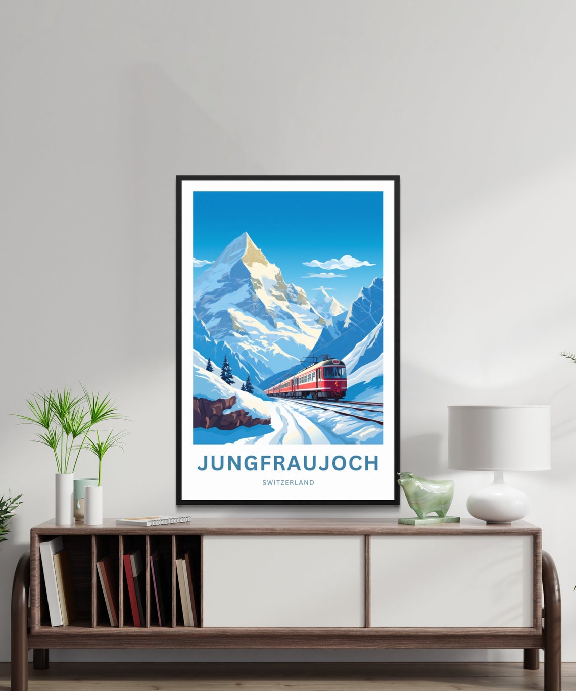 Jungfraujoch Switzerland Alpine Train Personalized Travel Poster - Image 2