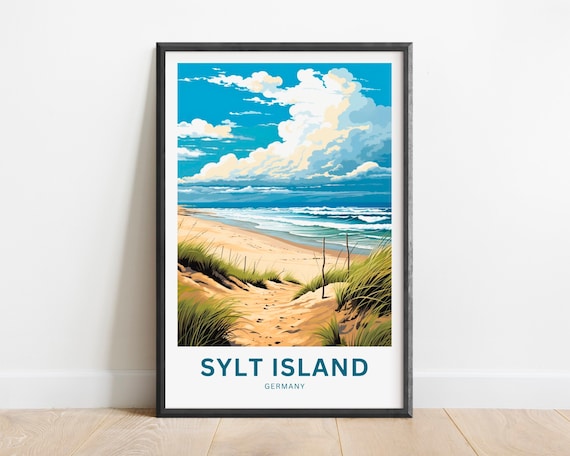 Sylt Island Germany North Sea Beach Dunes Scenic Travel Poster