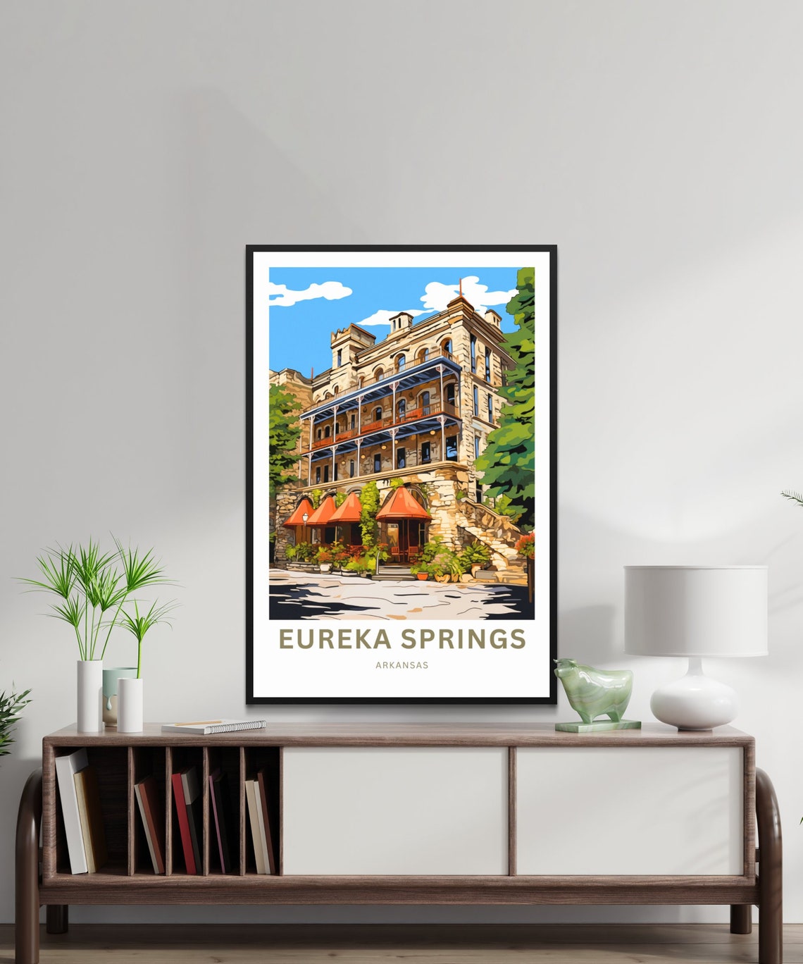Eureka Springs Arkansas Historic Stone Hotel Personalized Poster - Image 2