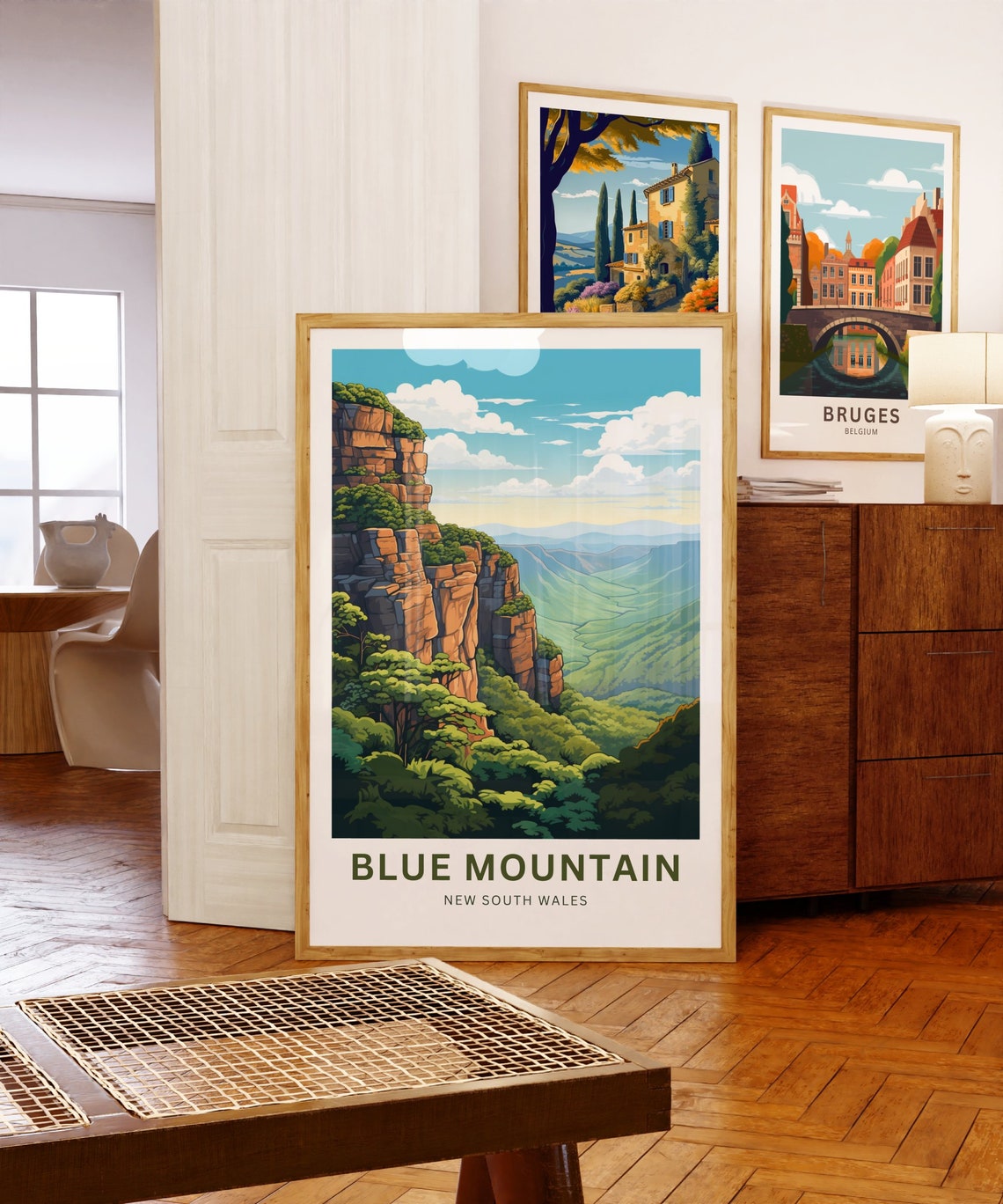 Blue Mountain New South Wales Orange Cliffs Green Vale Poster - Image 5