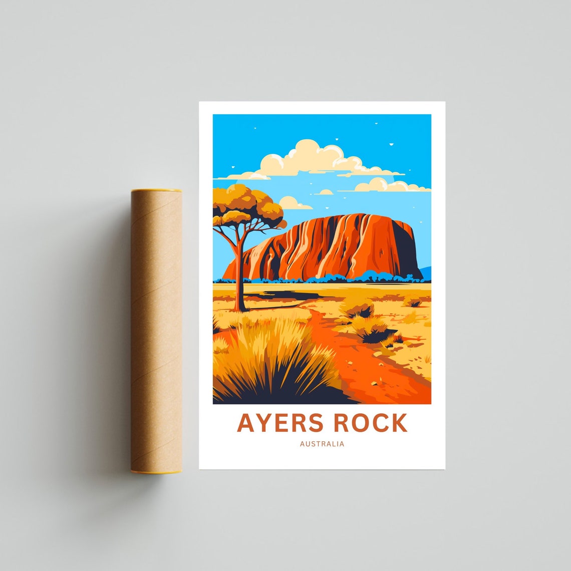 Ayers Rock Australia Uluru Desert Red Rock Personalized Poster - Image 4