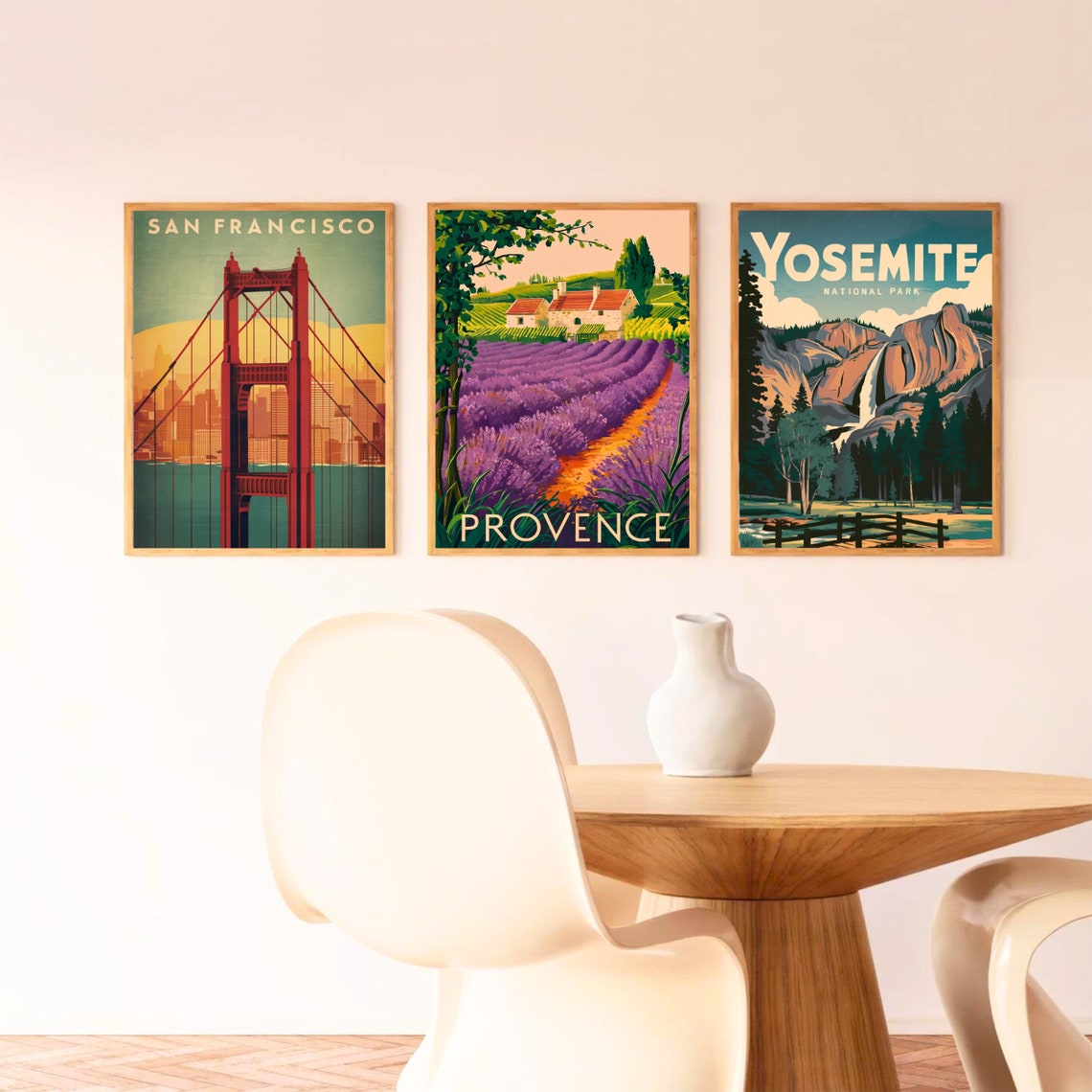 Provence Lavender Fields Farmhouse Sunset Countryside Poster - Image 3