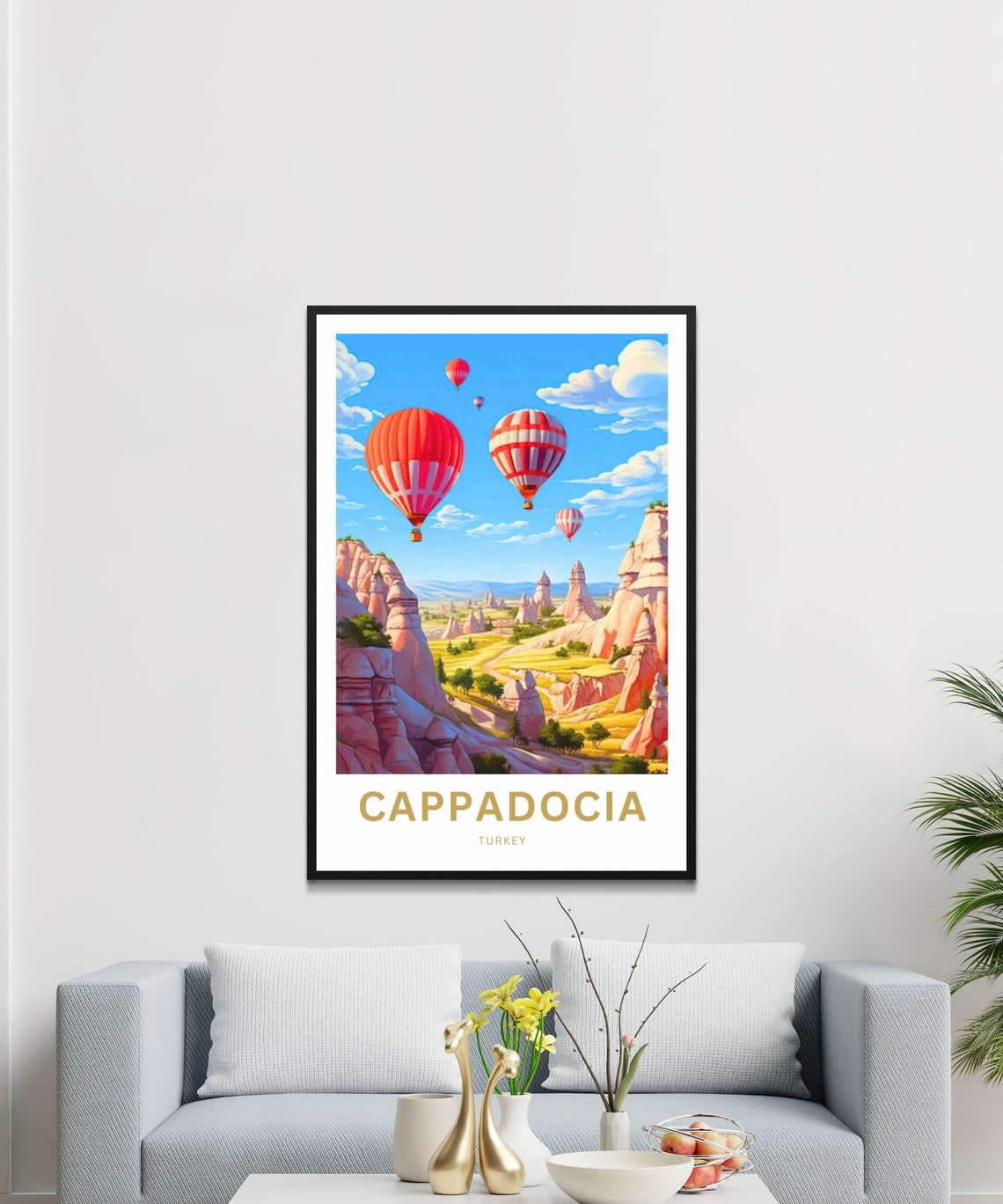 Personalized Cappadocia Turkey Poster with Hot Air Balloons Art - Image 3