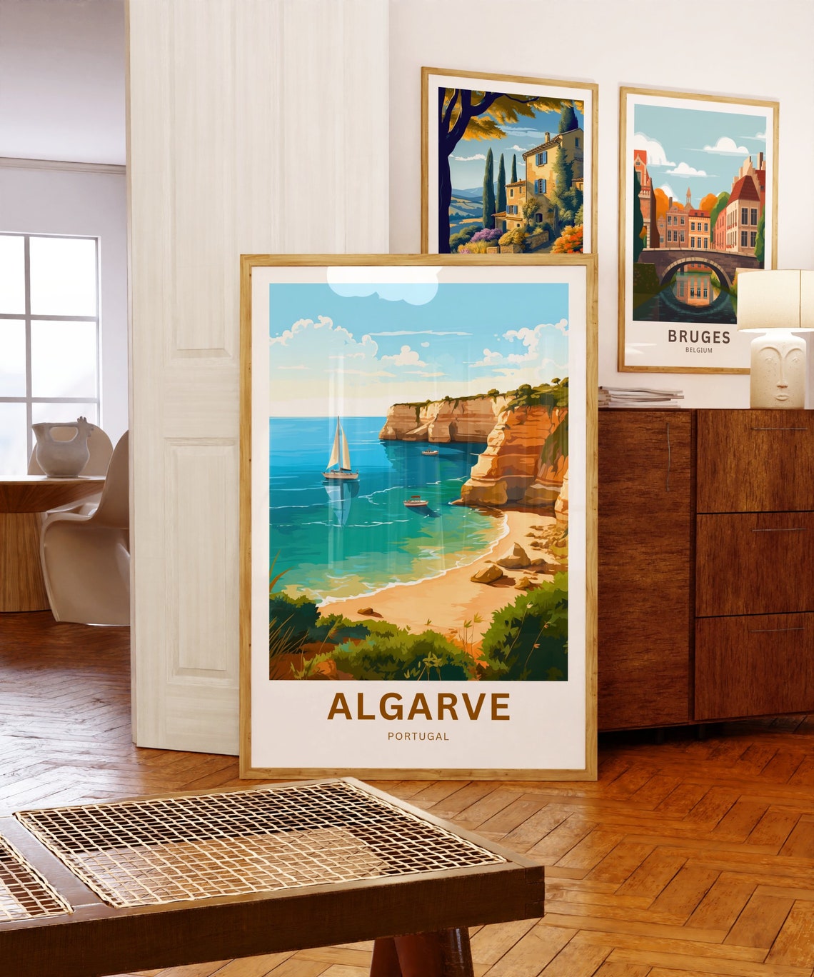 Personalized Algarve Portugal Golden Cliff Beach Coastal Poster - Image 5