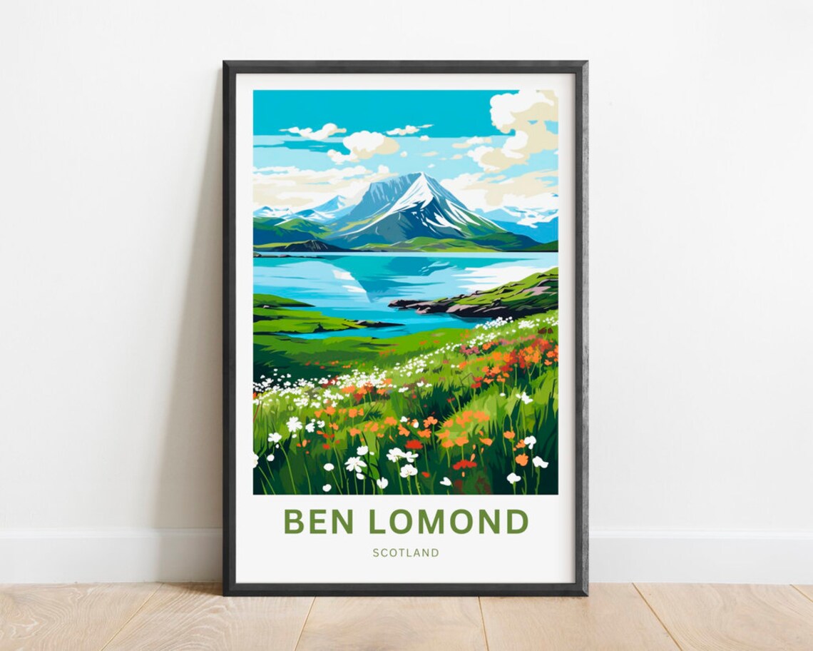 Ben Lomond Scotland Wildflower Meadow Highland Travel Poster