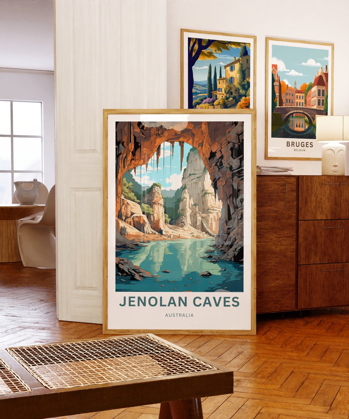 Jenolan Caves Australia Cave Lake Limestone Retro Travel Poster - Image 5