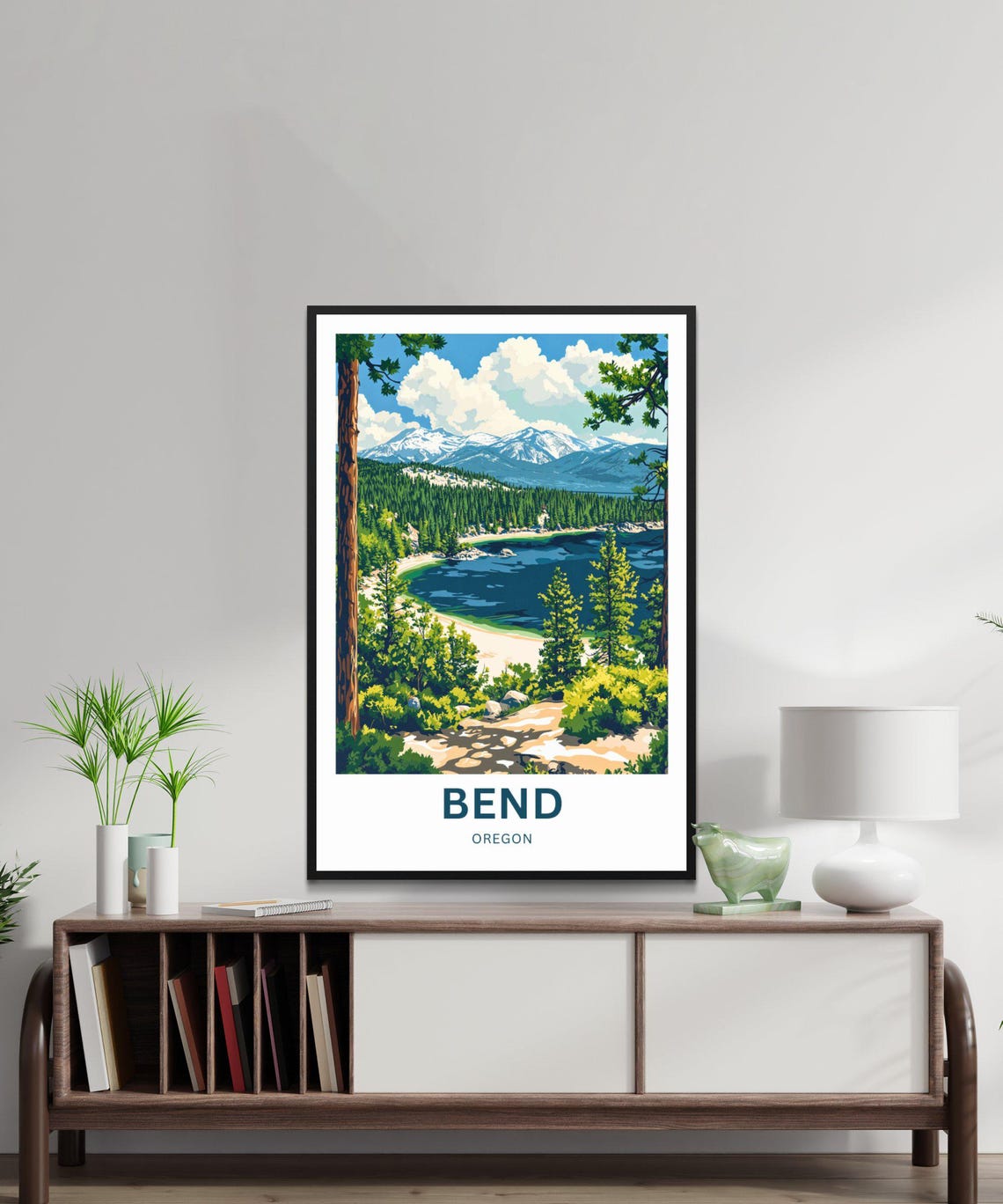 Bend Oregon Mountain Lake Pine Forest Alpine View Travel Poster - Image 4